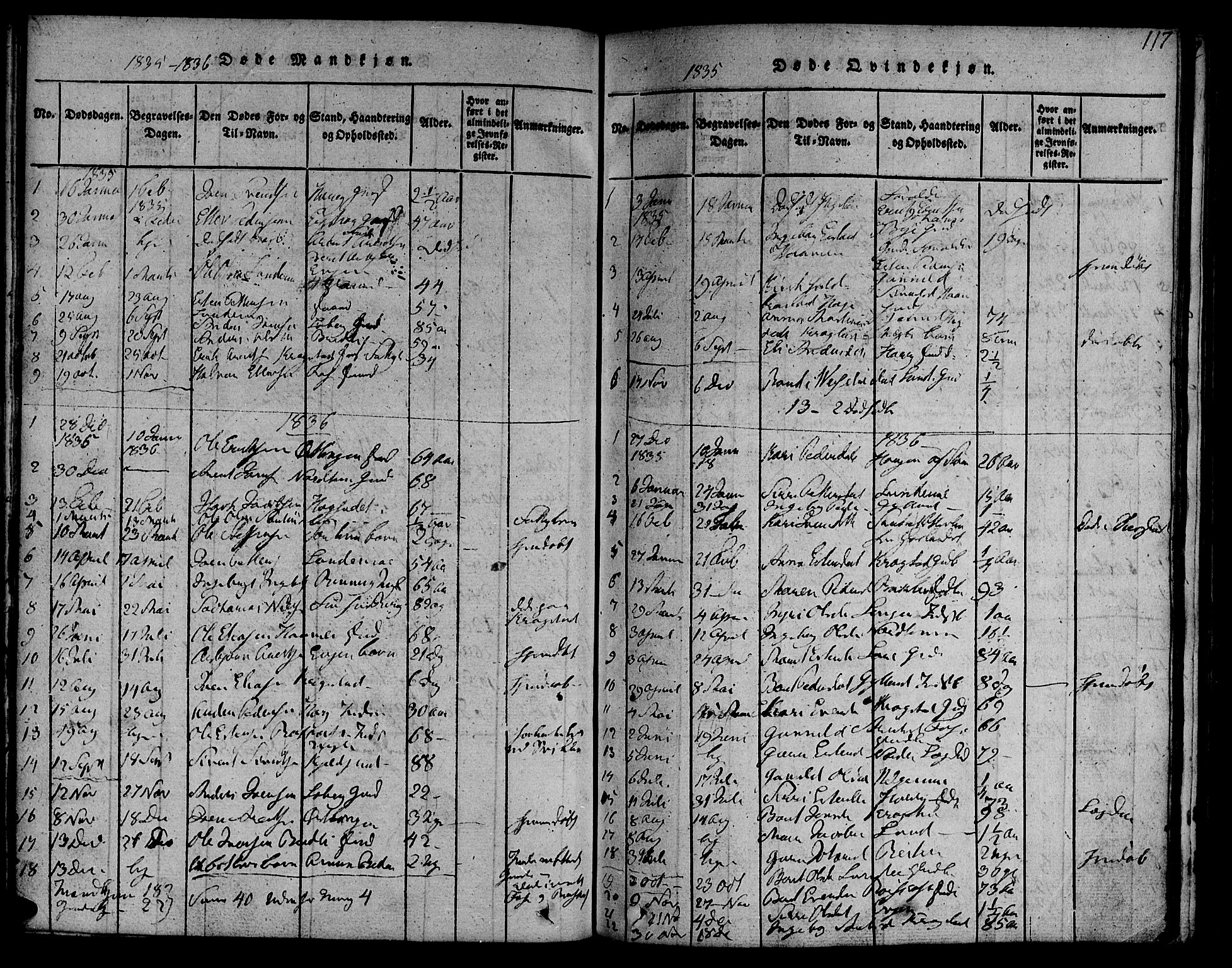 Ministerialprotokoller, klokkerbøker og fødselsregistre - Sør-Trøndelag, SAT/A-1456/692/L1102: Parish register (official) no. 692A02, 1816-1842, p. 117