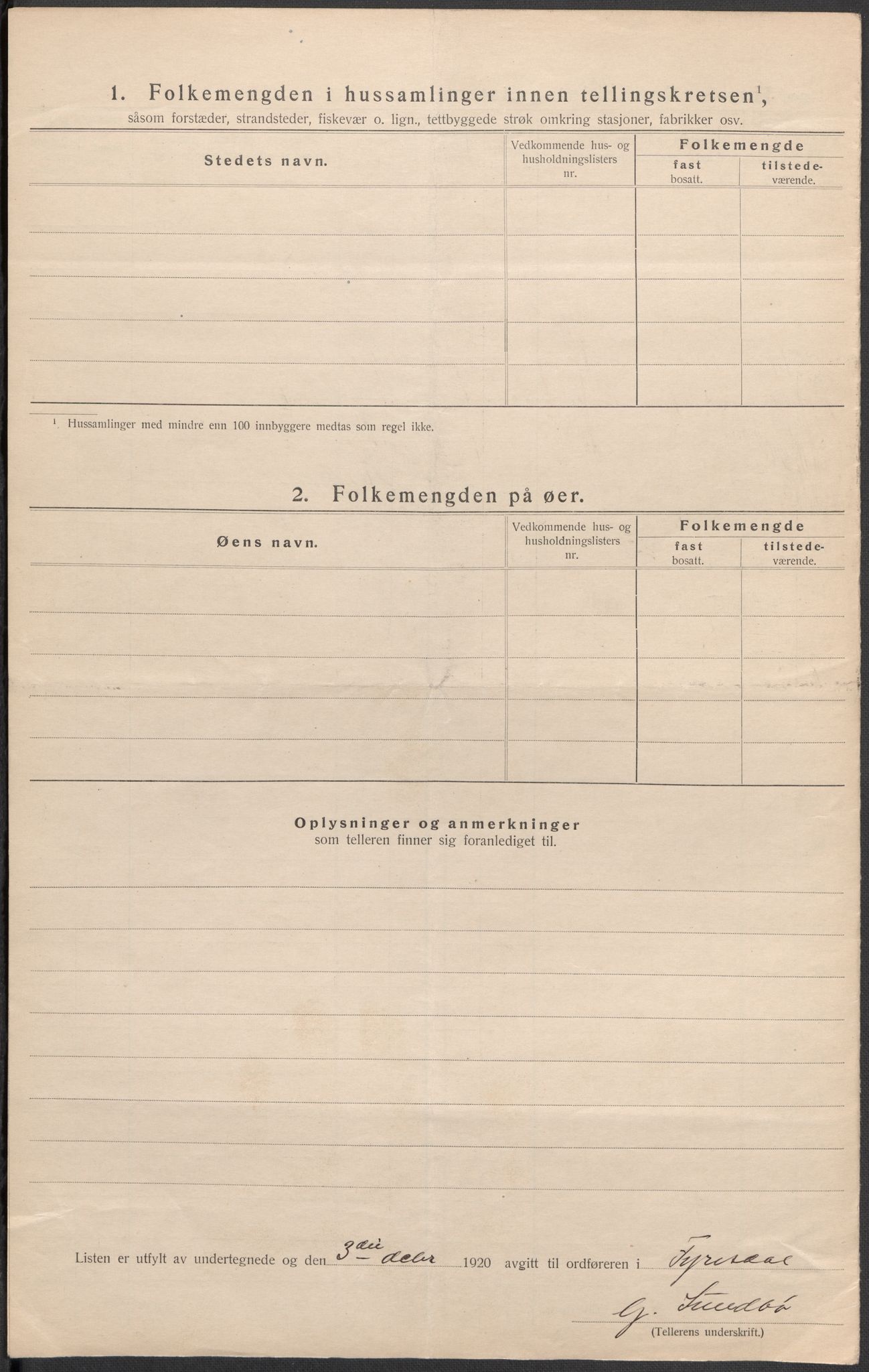 SAKO, 1920 census for Fyresdal, 1920, p. 31