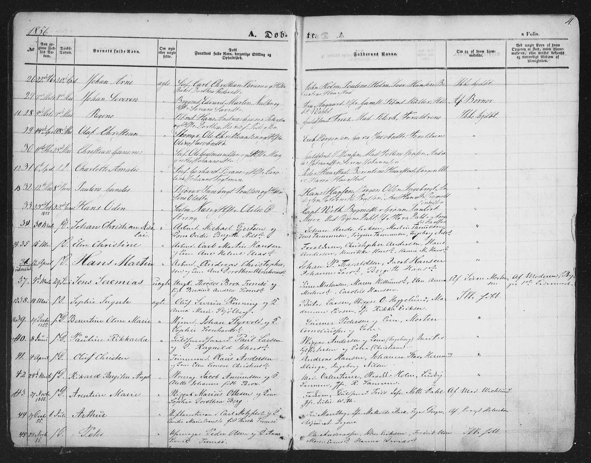 Tromsø sokneprestkontor/stiftsprosti/domprosti, SATØ/S-1343/G/Ga/L0011kirke: Parish register (official) no. 11, 1856-1865, p. 4