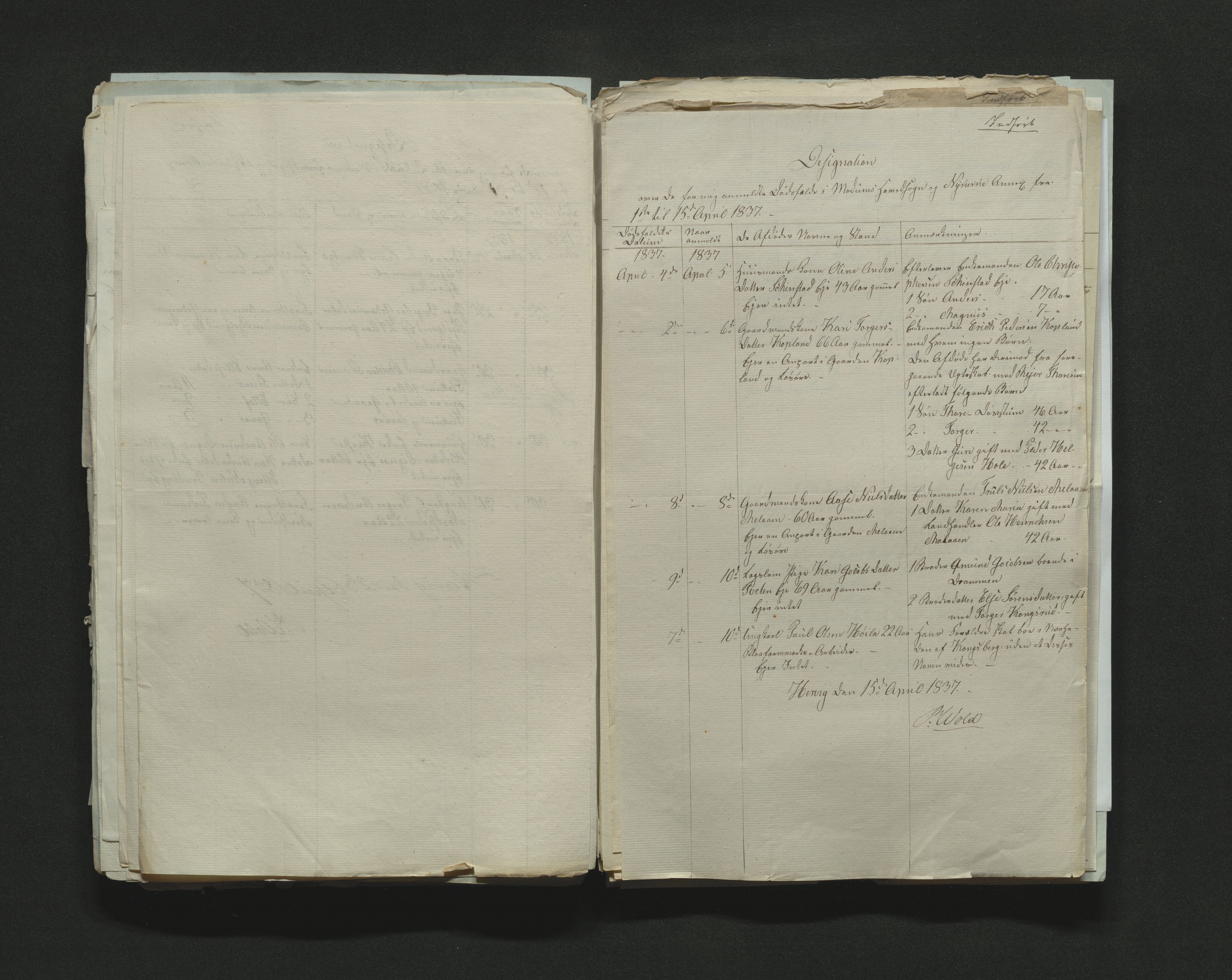 Eiker, Modum og Sigdal sorenskriveri, AV/SAKO-A-123/H/Ha/Hab/L0005: Dødsfallsmeldinger, 1837-1840