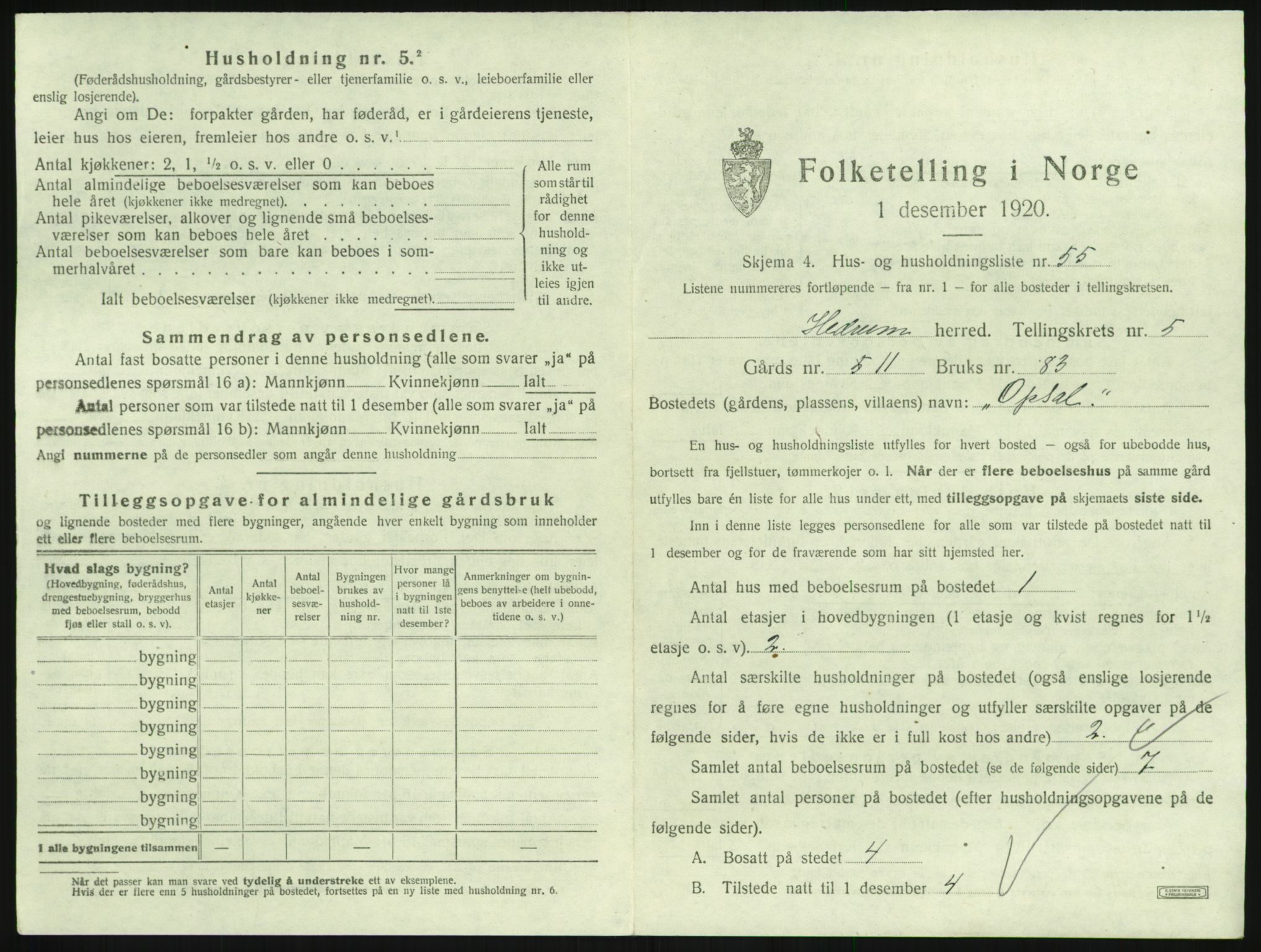 SAKO, 1920 census for Hedrum, 1920, p. 591