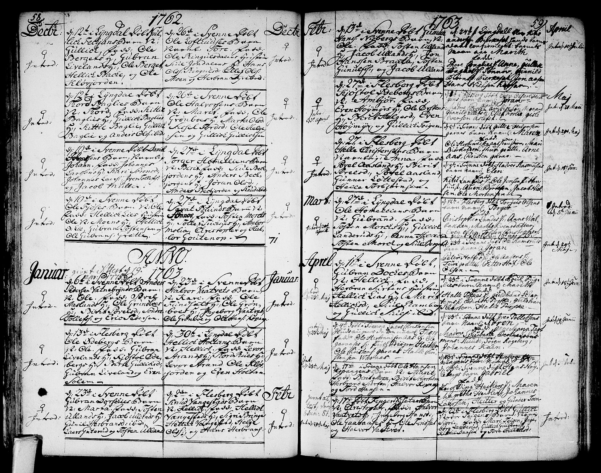Flesberg kirkebøker, SAKO/A-18/F/Fa/L0003: Parish register (official) no. I 3, 1748-1790, p. 58-59