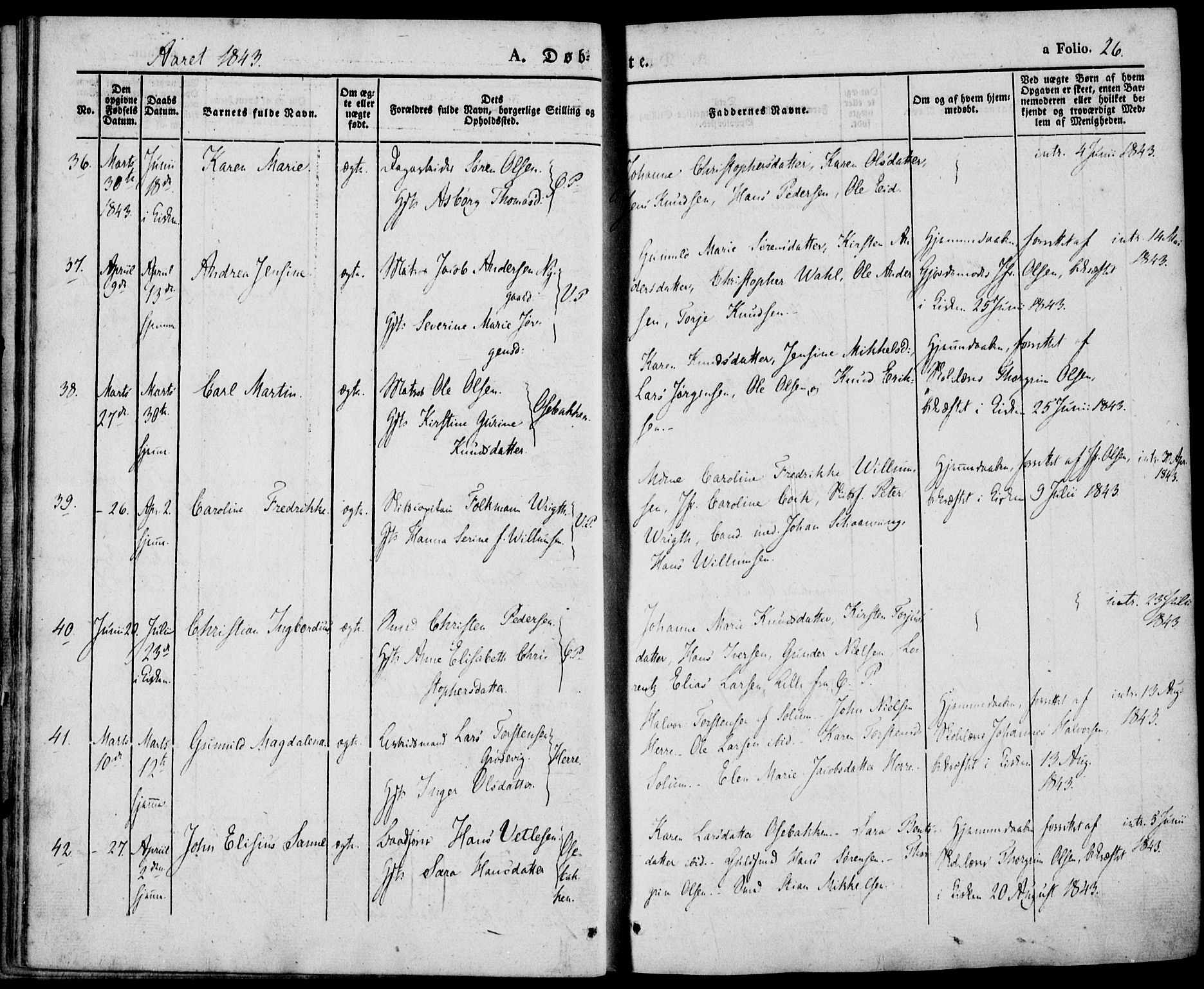 Porsgrunn kirkebøker , AV/SAKO-A-104/F/Fa/L0006: Parish register (official) no. 6, 1841-1857, p. 26