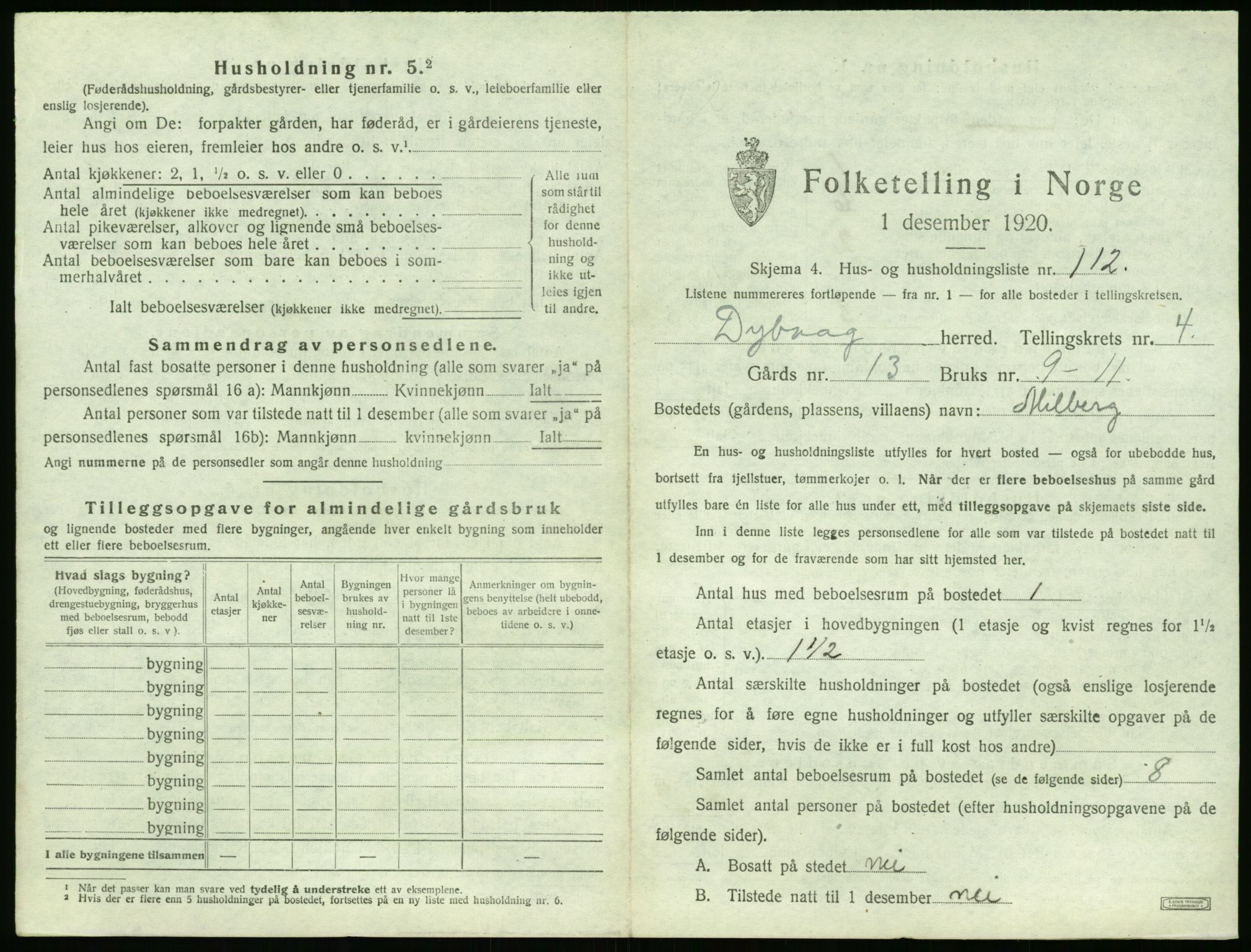 SAK, 1920 census for Dypvåg, 1920, p. 767