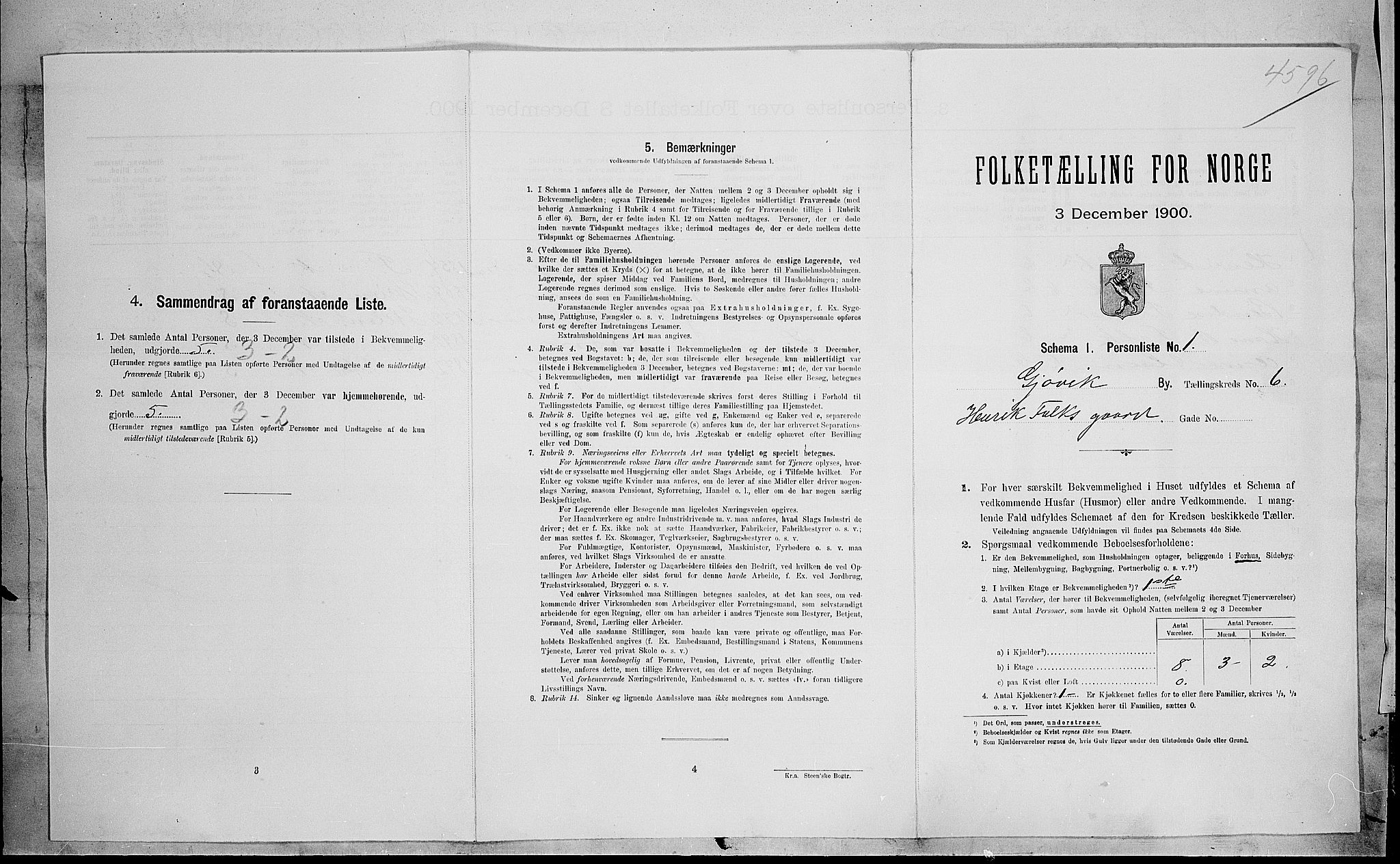 SAH, 1900 census for Gjøvik, 1900, p. 799