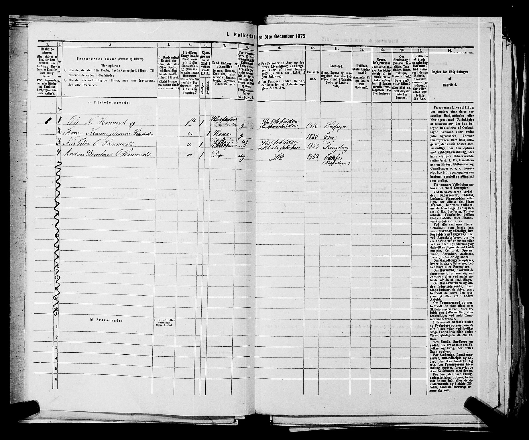 SAKO, 1875 census for 0604B Kongsberg/Kongsberg, 1875, p. 376