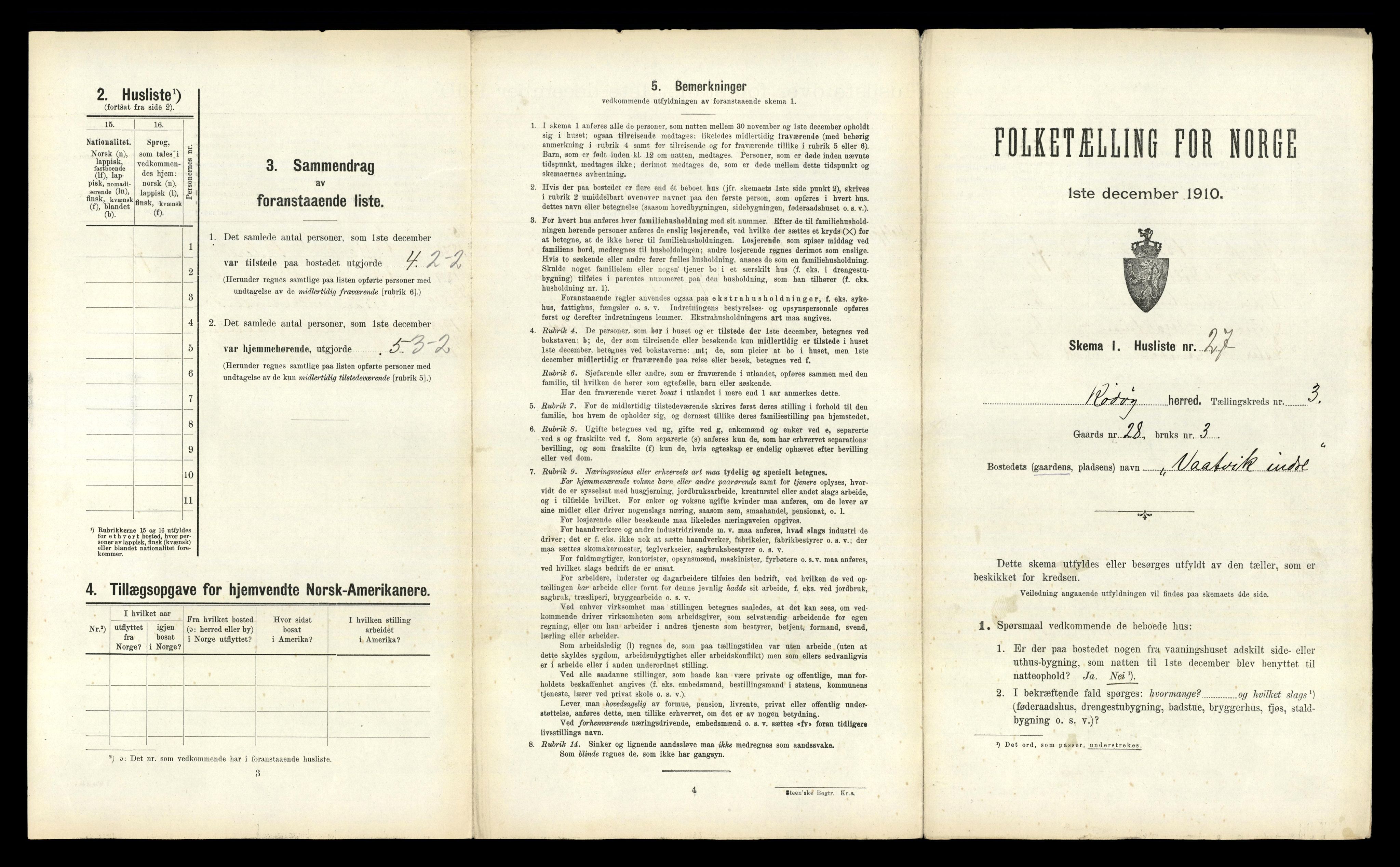 RA, 1910 census for Rødøy, 1910, p. 291