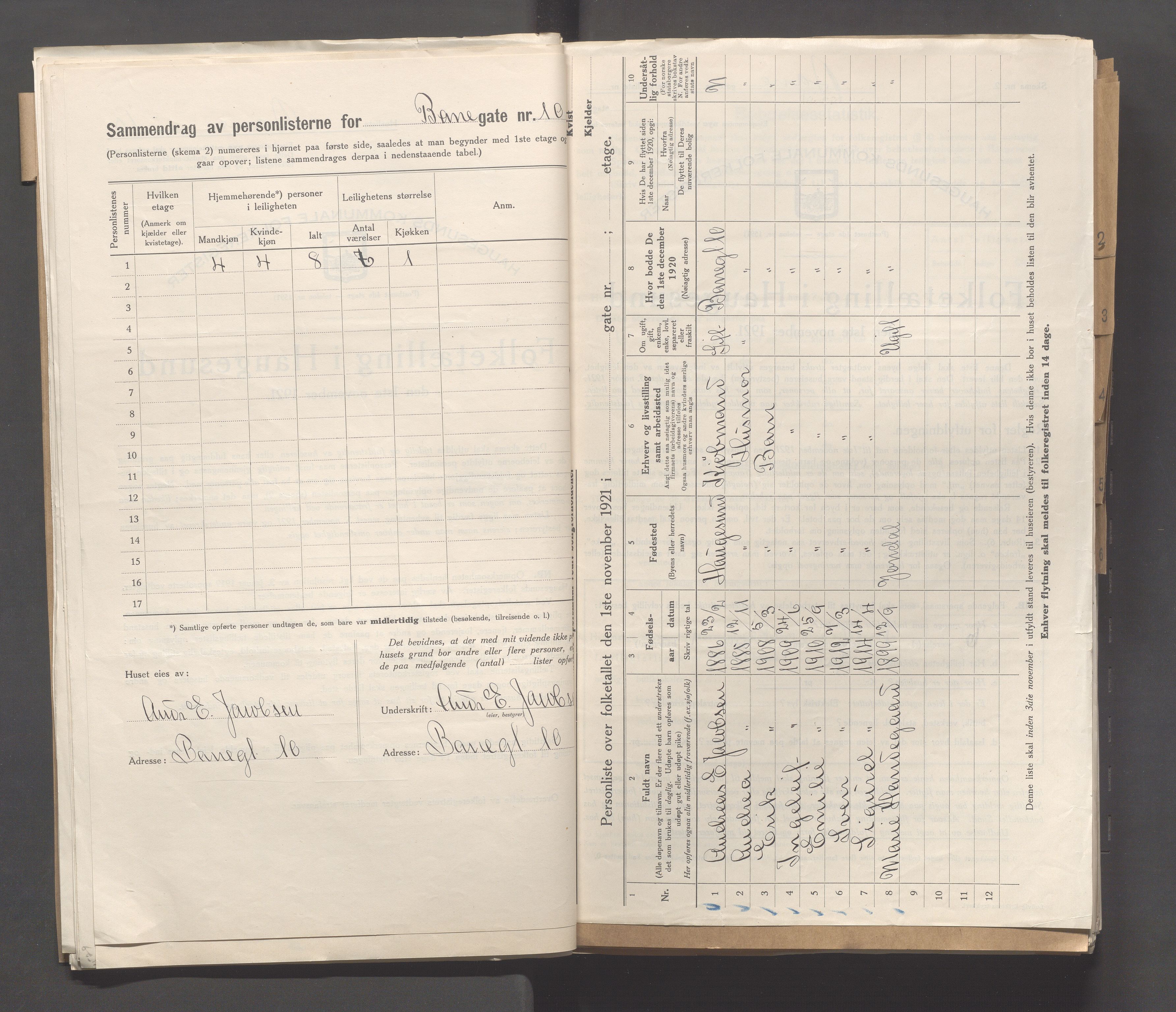 IKAR, Local census 1.11.1921 for Haugesund, 1921, p. 118