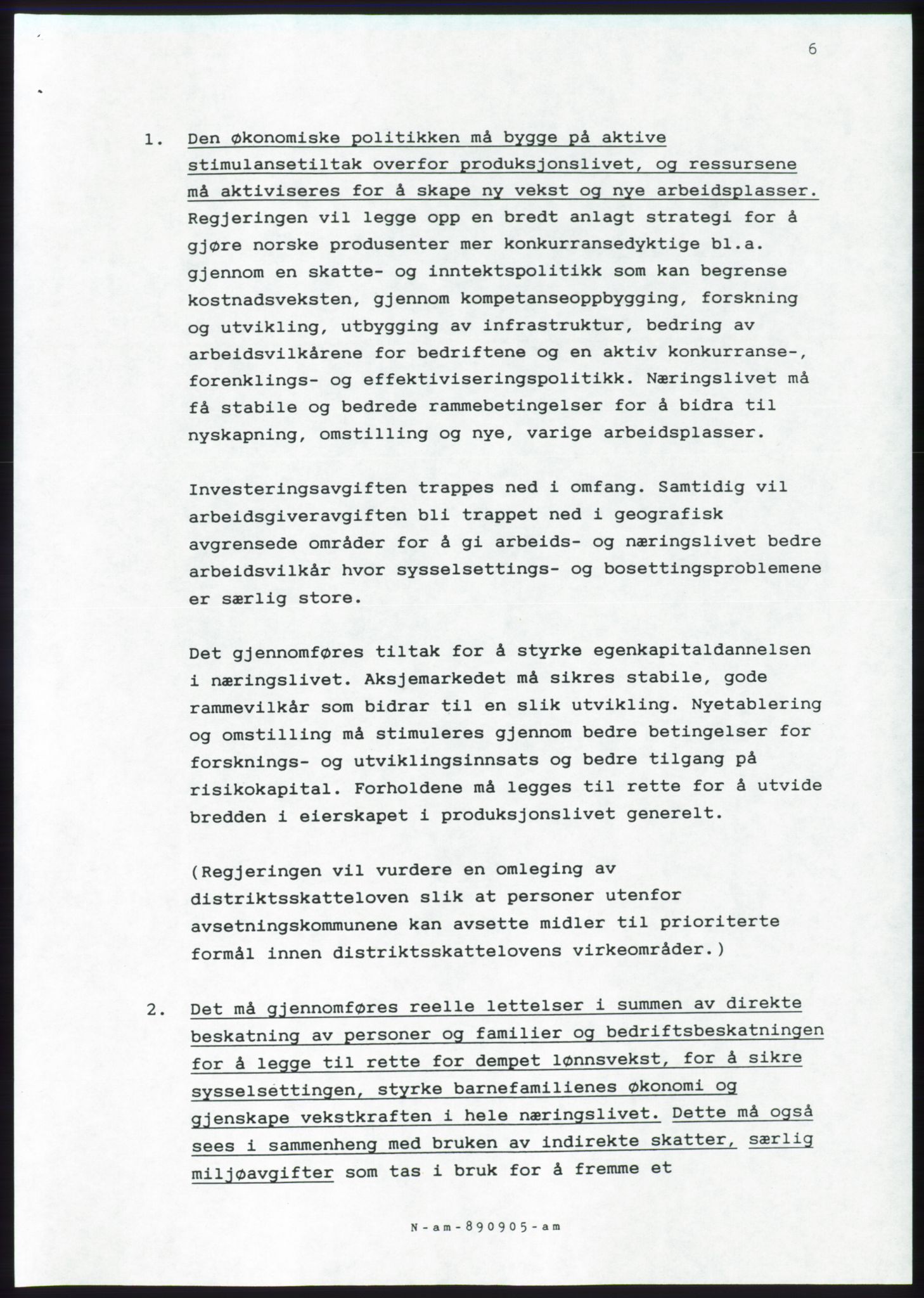 Forhandlingsmøtene 1989 mellom Høyre, KrF og Senterpartiet om dannelse av regjering, RA/PA-0697/A/L0001: Forhandlingsprotokoll med vedlegg, 1989, p. 457
