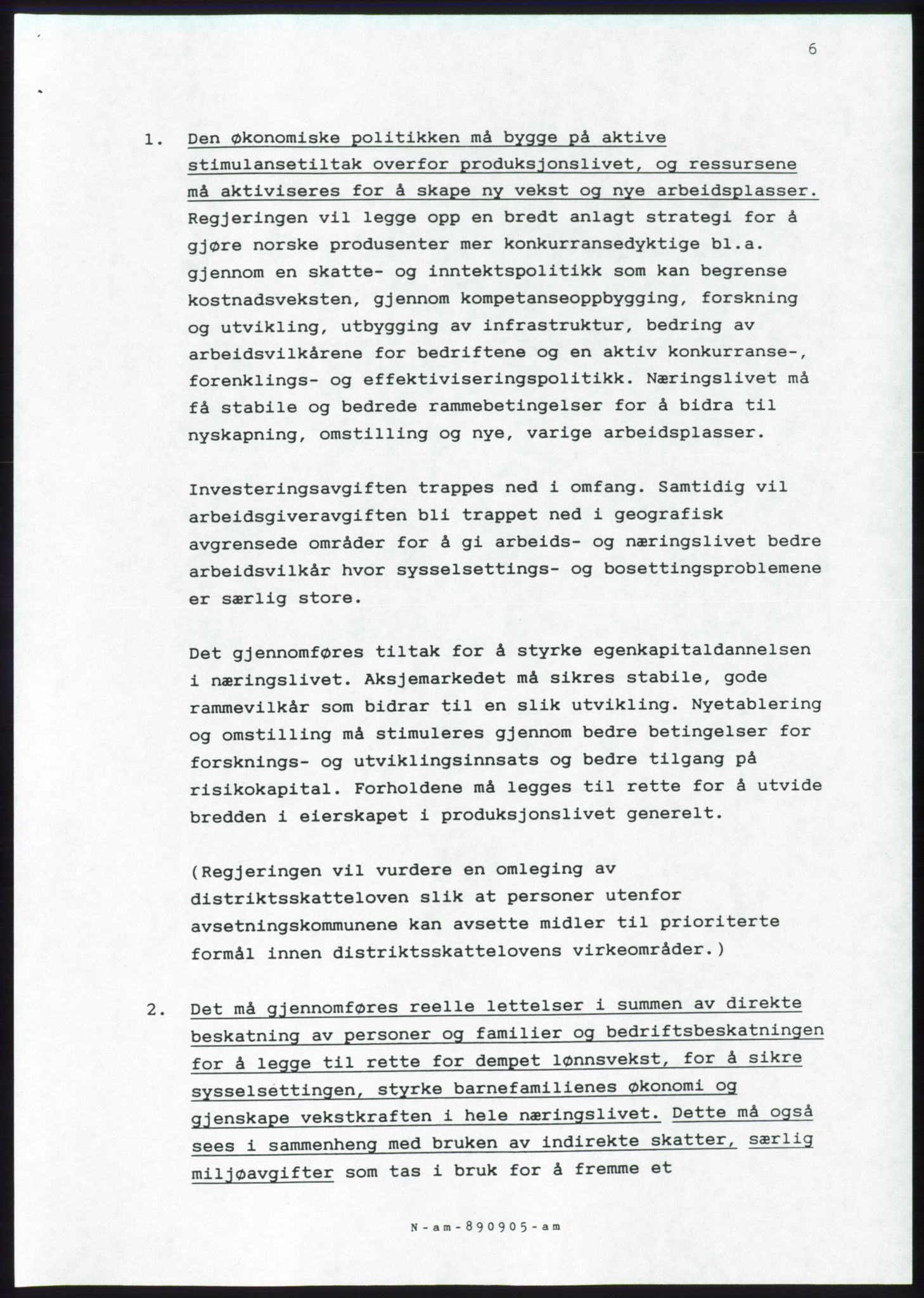 Forhandlingsmøtene 1989 mellom Høyre, KrF og Senterpartiet om dannelse av regjering, AV/RA-PA-0697/A/L0001: Forhandlingsprotokoll med vedlegg, 1989, p. 457