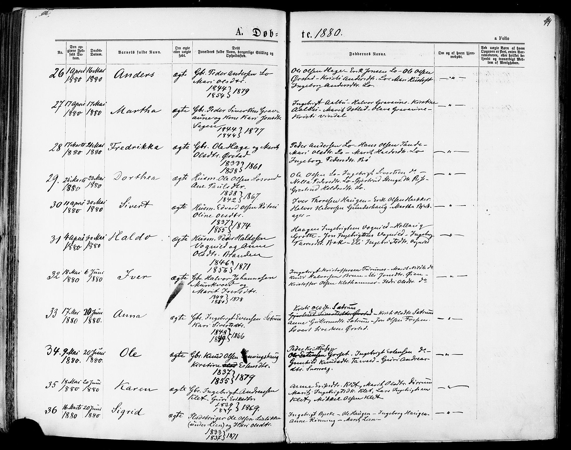 Ministerialprotokoller, klokkerbøker og fødselsregistre - Sør-Trøndelag, AV/SAT-A-1456/678/L0900: Parish register (official) no. 678A09, 1872-1881, p. 94