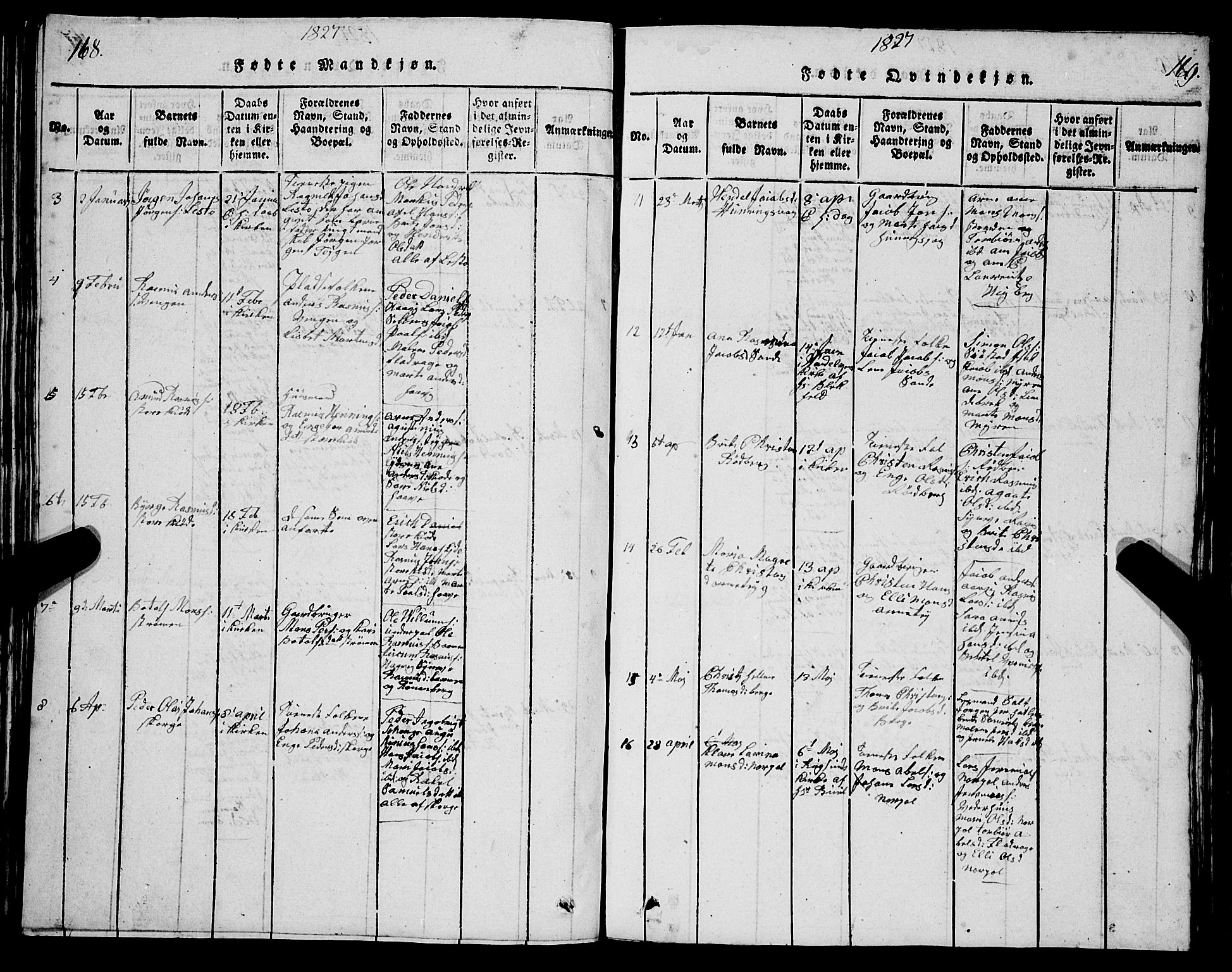 Selje sokneprestembete, AV/SAB-A-99938/H/Ha/Hab/Haba: Parish register (copy) no. A 1, 1816-1828, p. 168-169