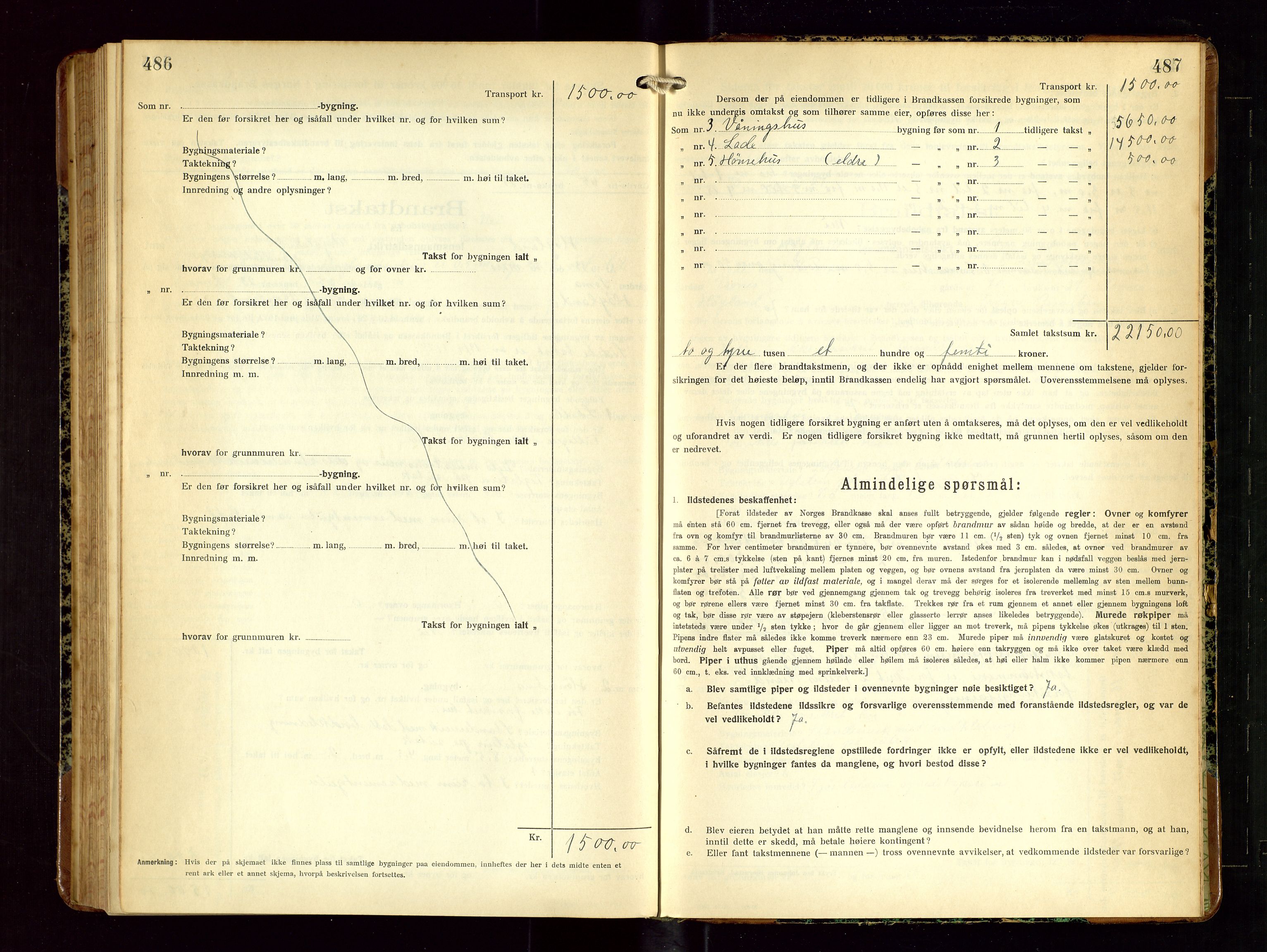 Høyland/Sandnes lensmannskontor, AV/SAST-A-100166/Gob/L0004: "Brandtakstprotokol", 1924-1933, p. 486-487