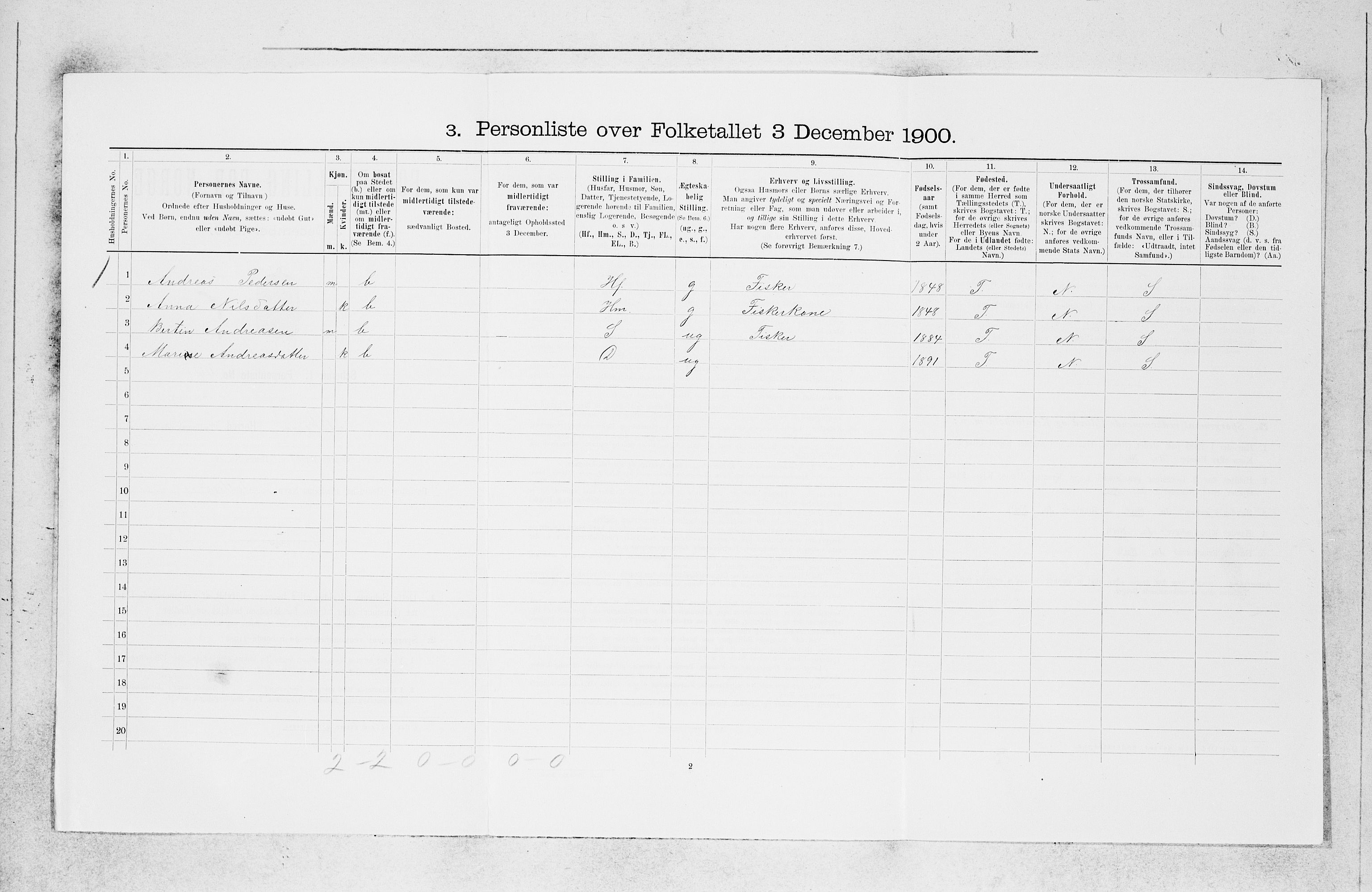 SAB, 1900 census for Askøy, 1900, p. 1678