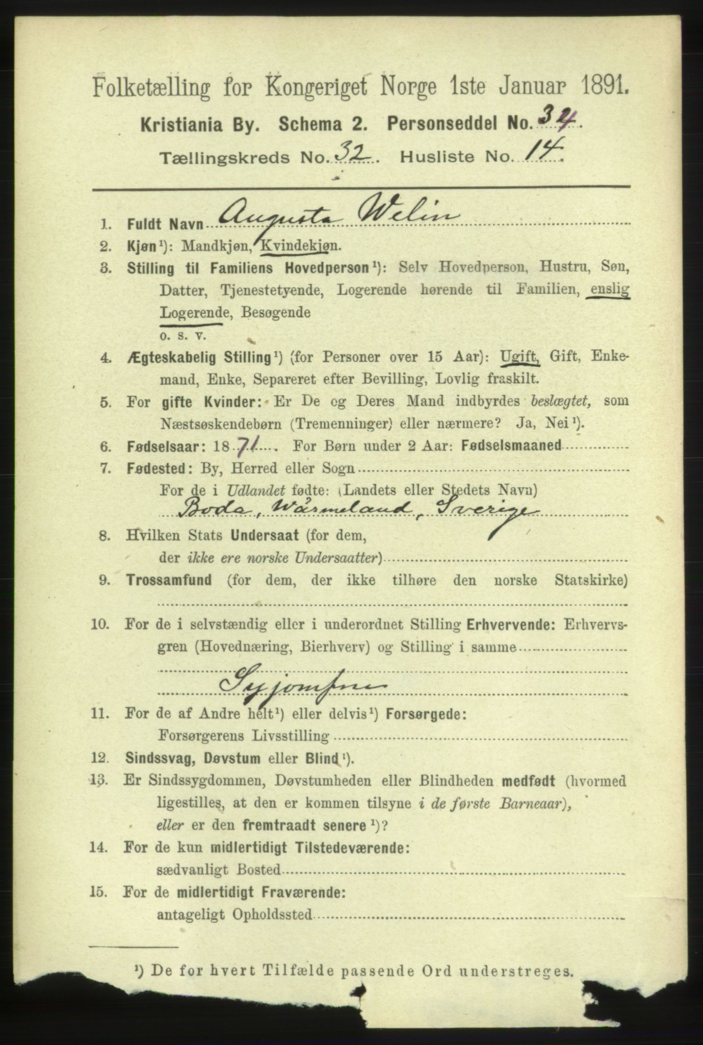 RA, 1891 census for 0301 Kristiania, 1891, p. 17240