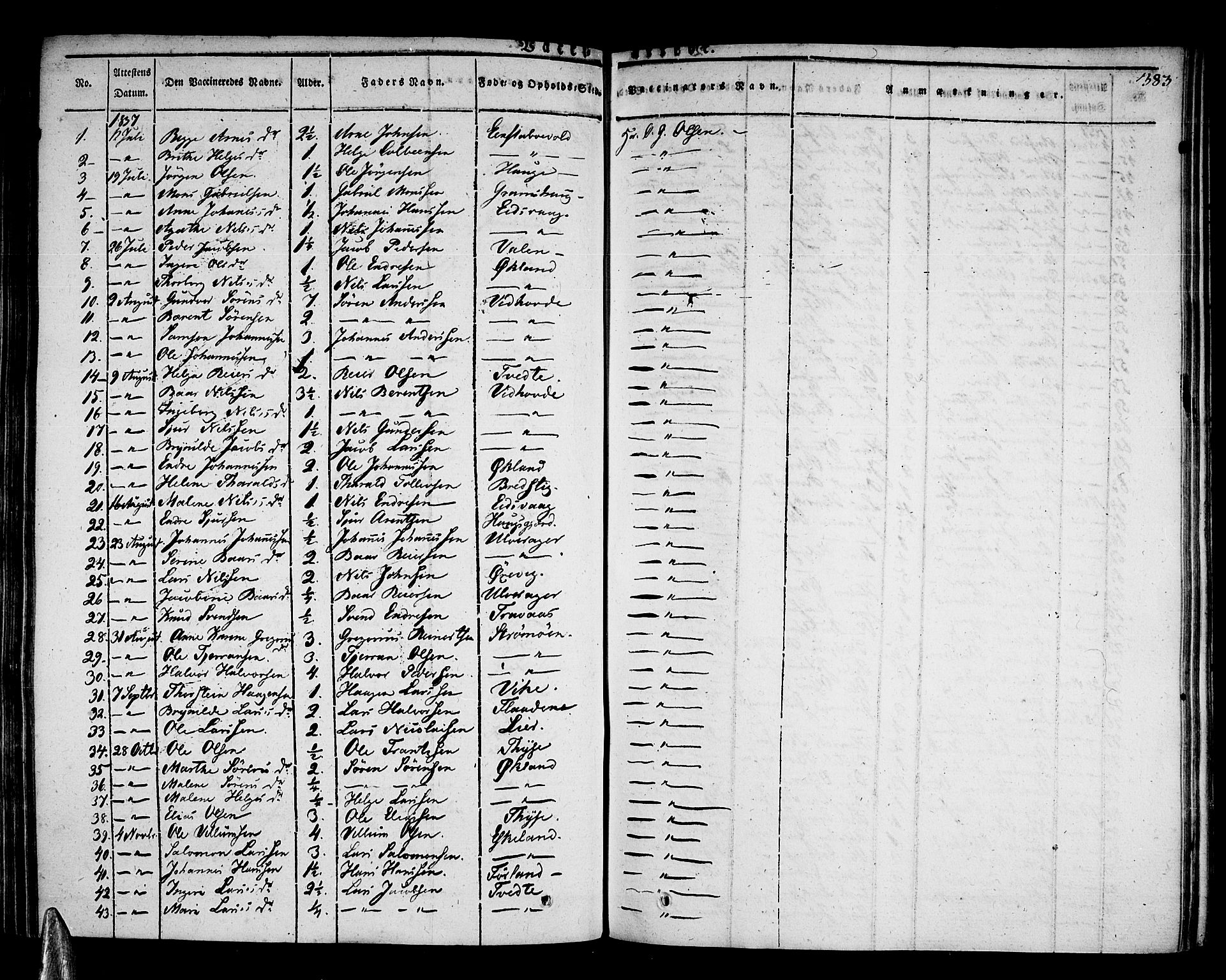 Stord sokneprestembete, AV/SAB-A-78201/H/Haa: Parish register (official) no. A 6, 1826-1840, p. 384