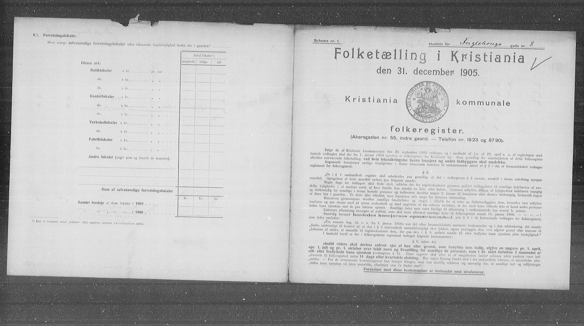 OBA, Municipal Census 1905 for Kristiania, 1905, p. 14689