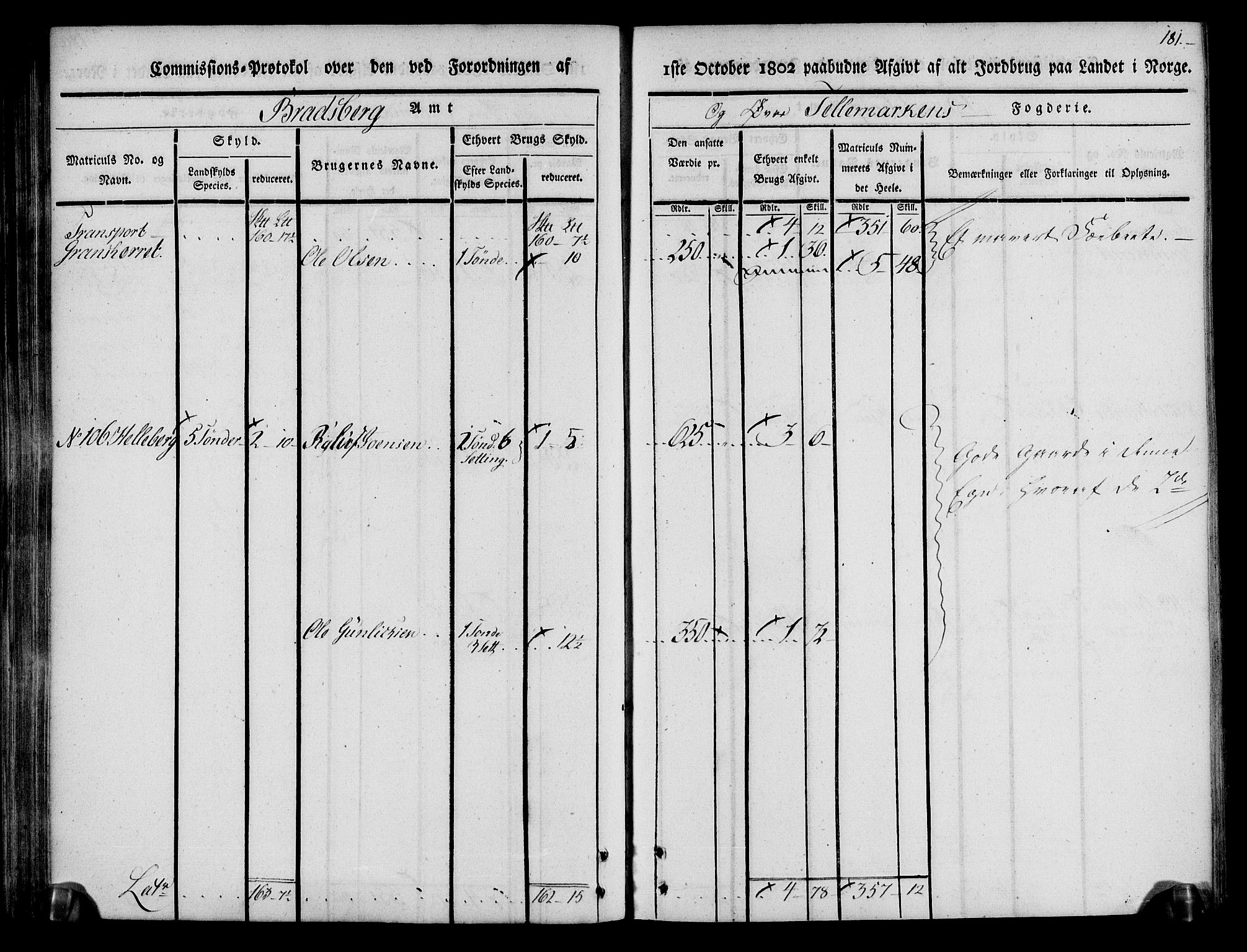 Rentekammeret inntil 1814, Realistisk ordnet avdeling, AV/RA-EA-4070/N/Ne/Nea/L0074: Øvre Telemarken fogderi. Kommisjonsprotokoll for fogderiets østre del - Tinn, Hjartdal og Seljord prestegjeld., 1803, p. 181