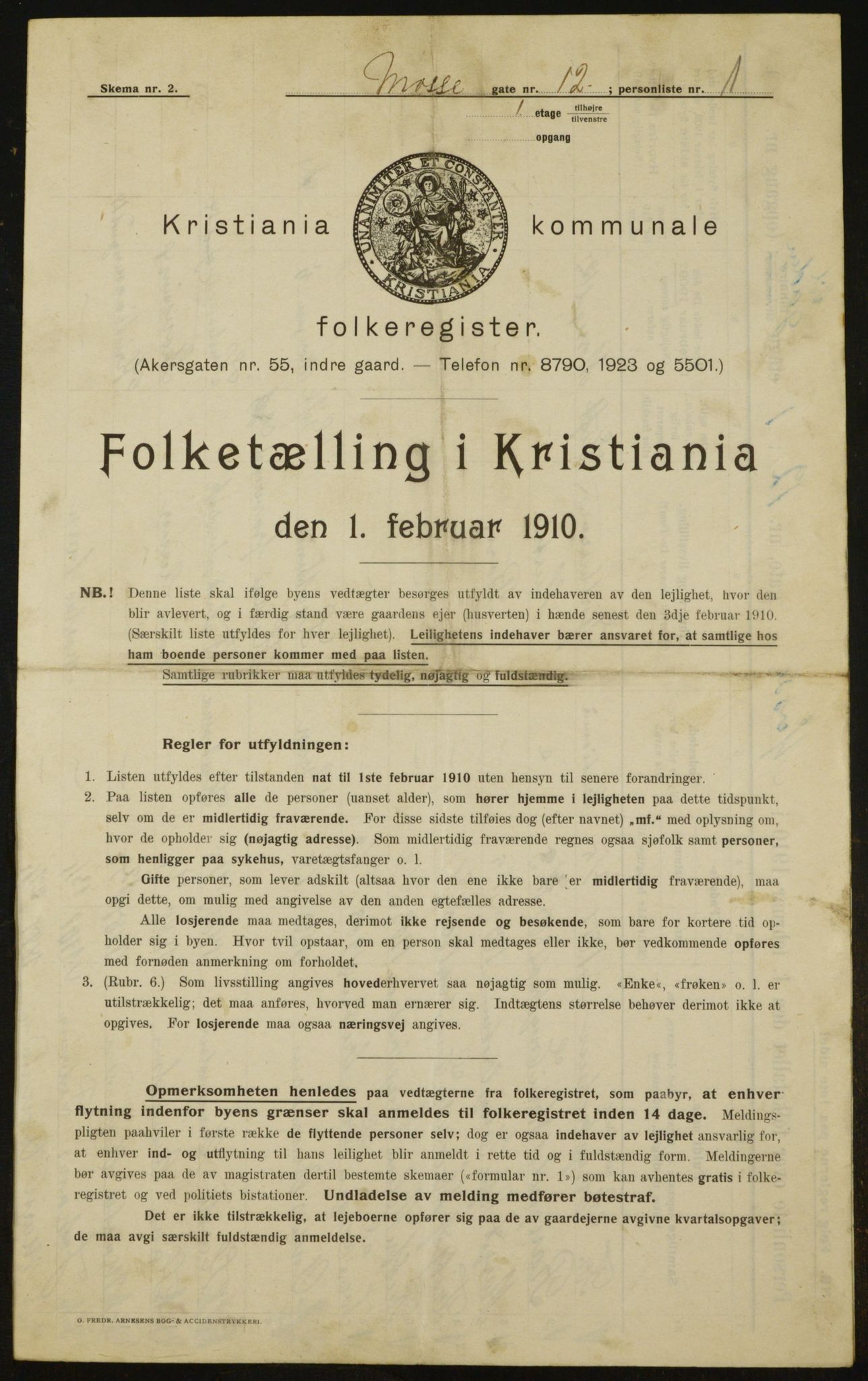 OBA, Municipal Census 1910 for Kristiania, 1910, p. 63784