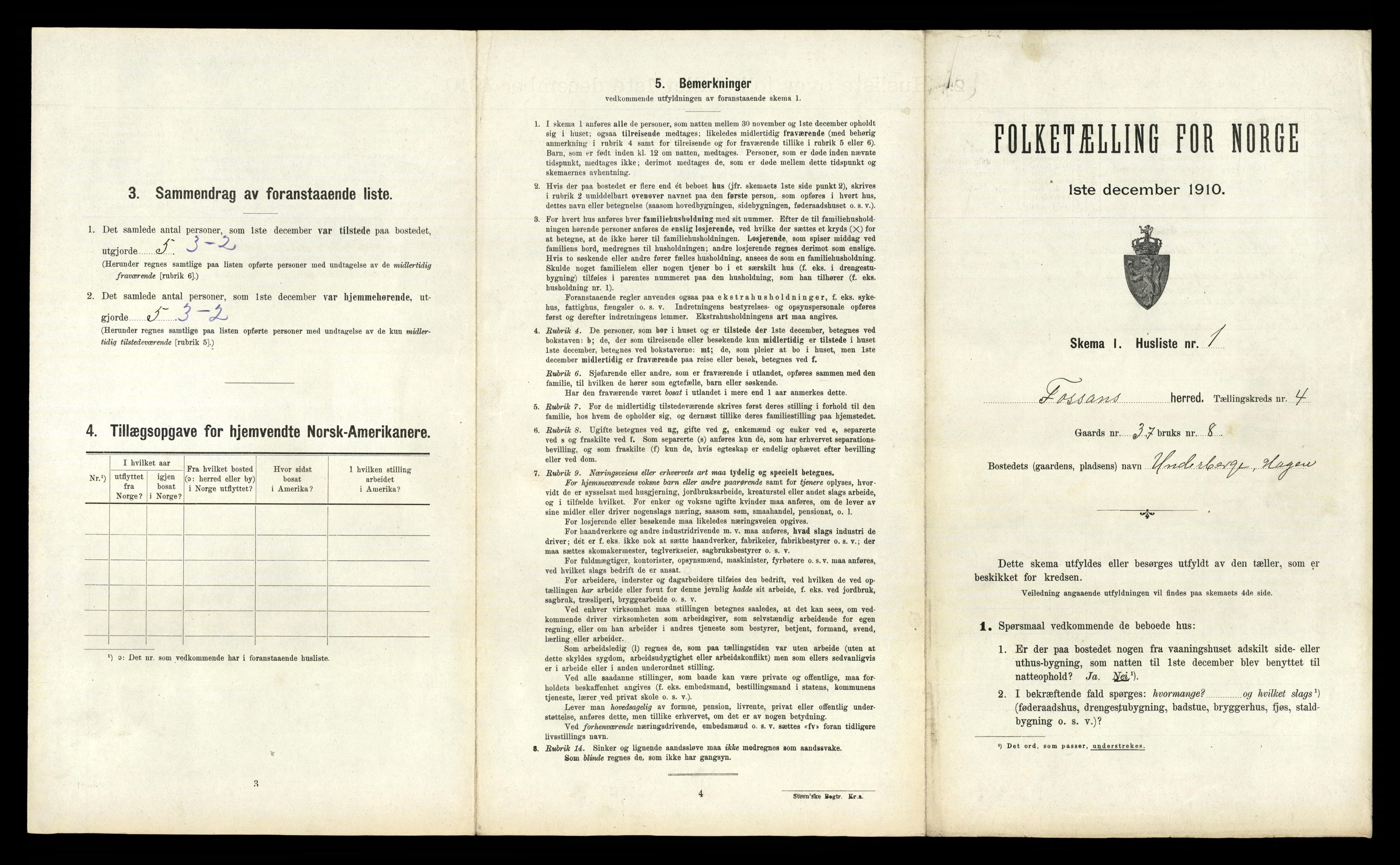 RA, 1910 census for Forsand, 1910, p. 265