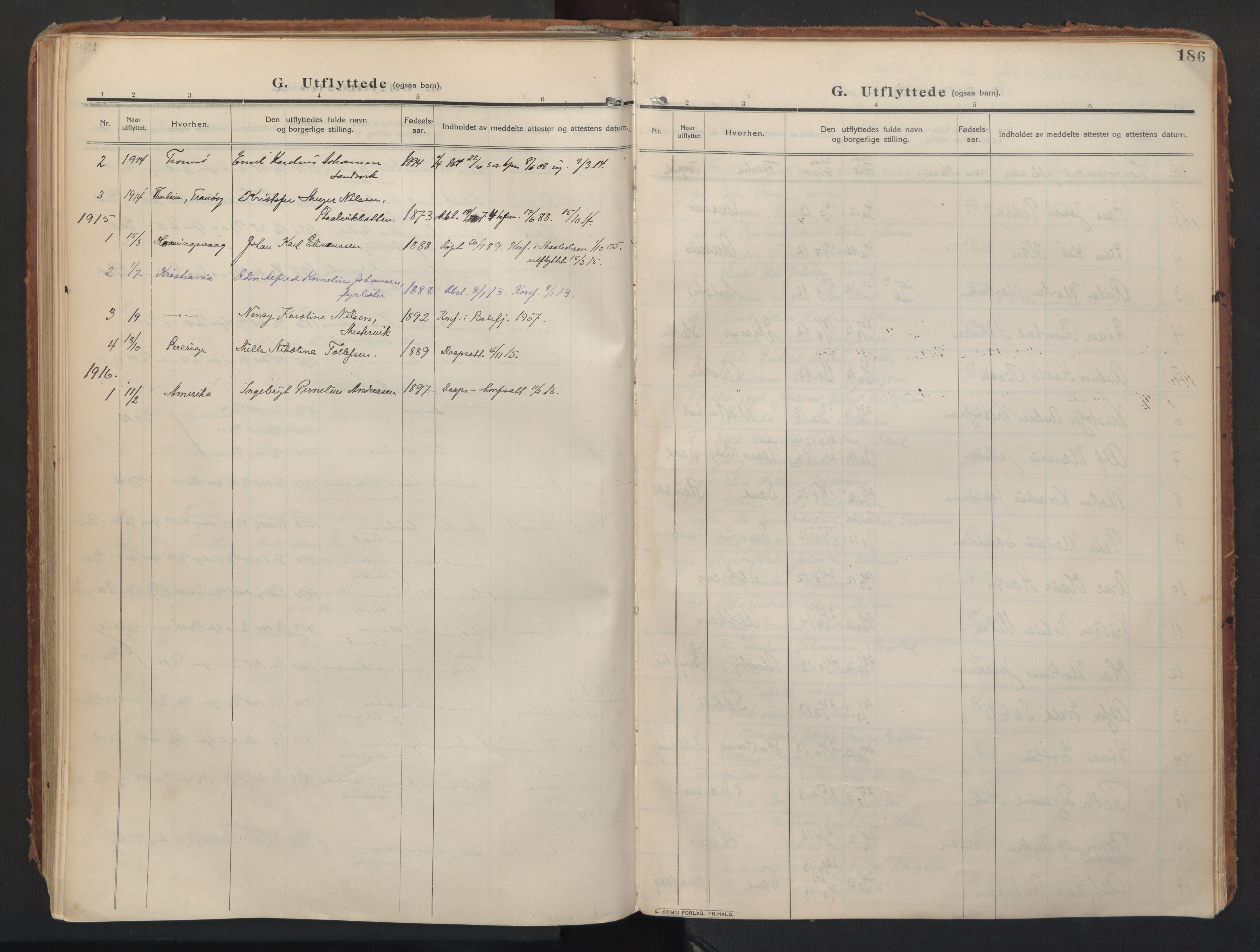 Balsfjord sokneprestembete, AV/SATØ-S-1303/G/Gaa/L0008kirke: Parish register (official) no. 8, 1910-1927, p. 186
