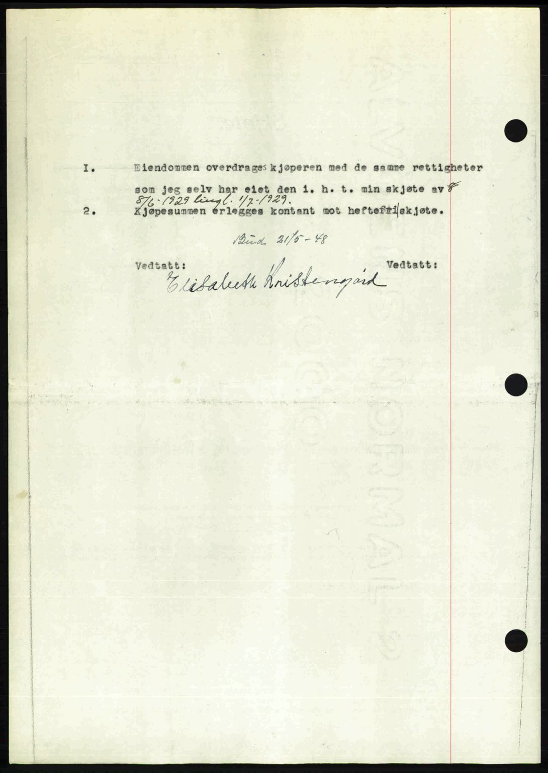 Romsdal sorenskriveri, AV/SAT-A-4149/1/2/2C: Mortgage book no. A27, 1948-1948, Diary no: : 2622/1948