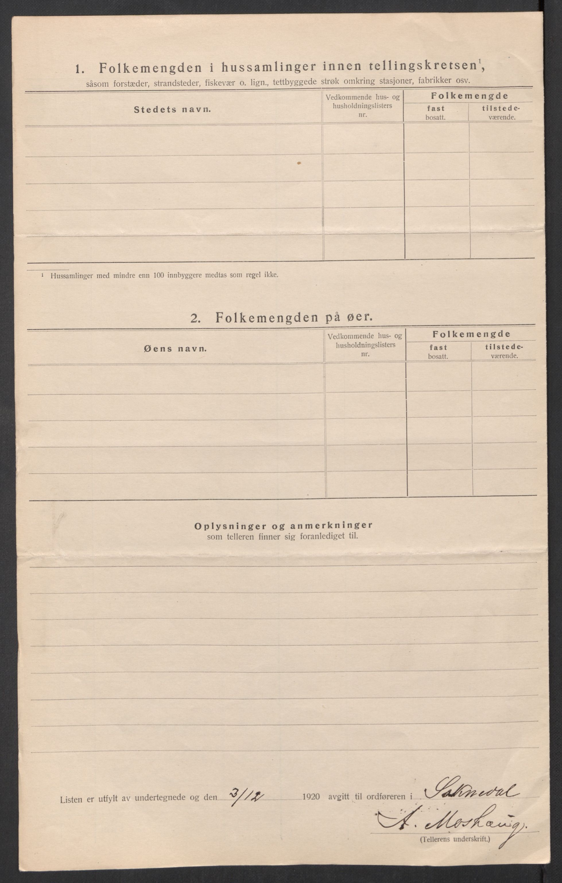 SAT, 1920 census for Soknedal, 1920, p. 21