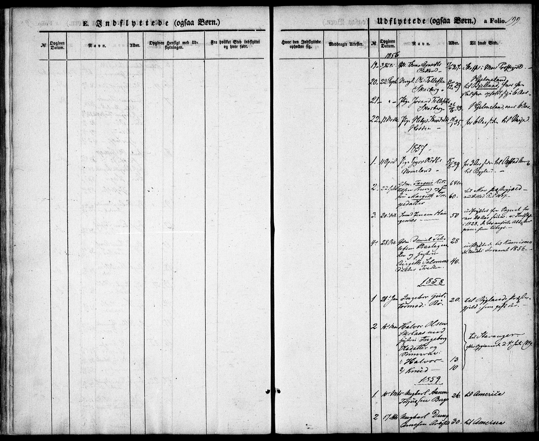 Valle sokneprestkontor, SAK/1111-0044/F/Fa/Fac/L0007: Parish register (official) no. A 7, 1854-1868, p. 199