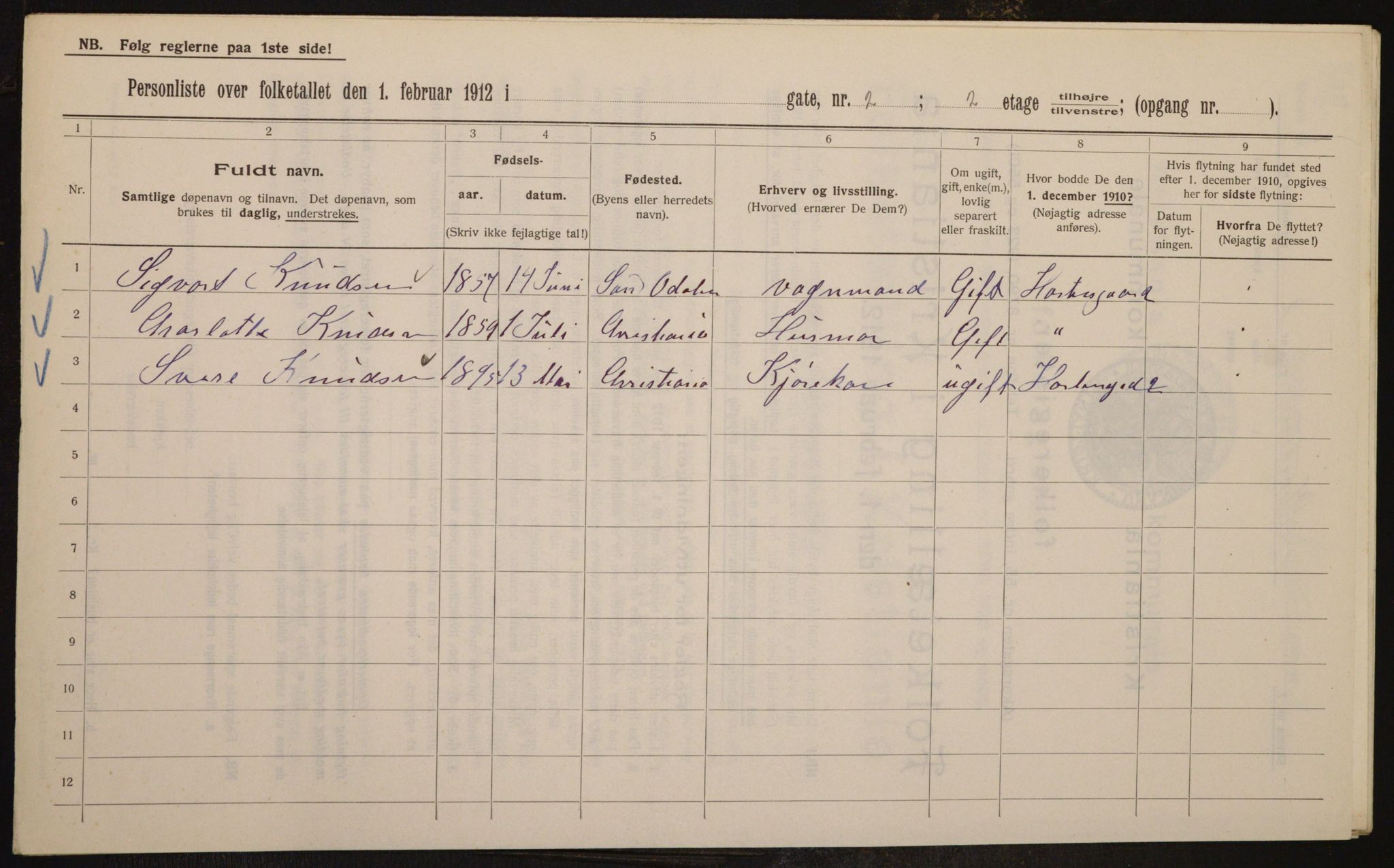 OBA, Municipal Census 1912 for Kristiania, 1912, p. 41789