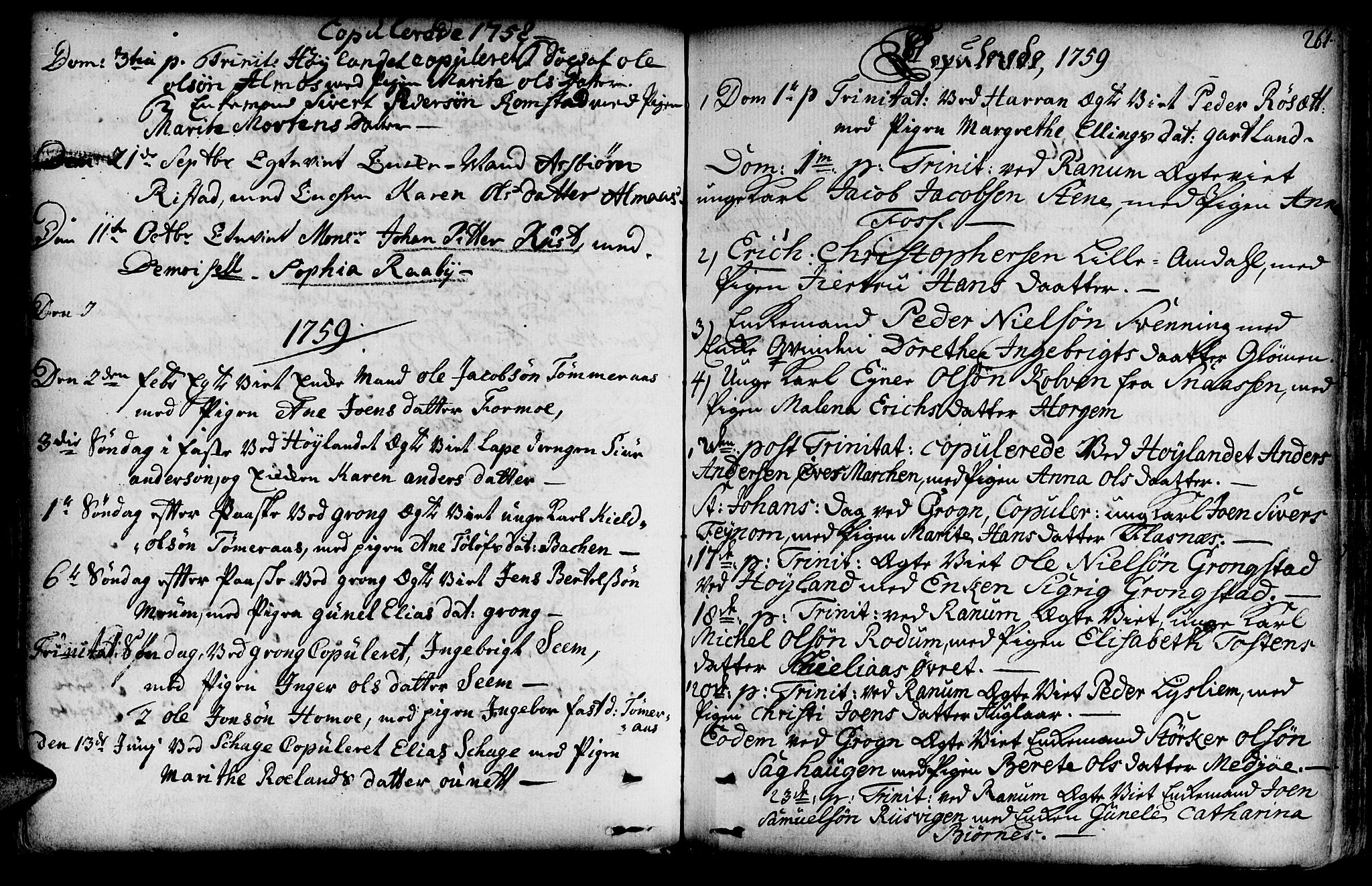 Ministerialprotokoller, klokkerbøker og fødselsregistre - Nord-Trøndelag, SAT/A-1458/764/L0542: Parish register (official) no. 764A02, 1748-1779, p. 261