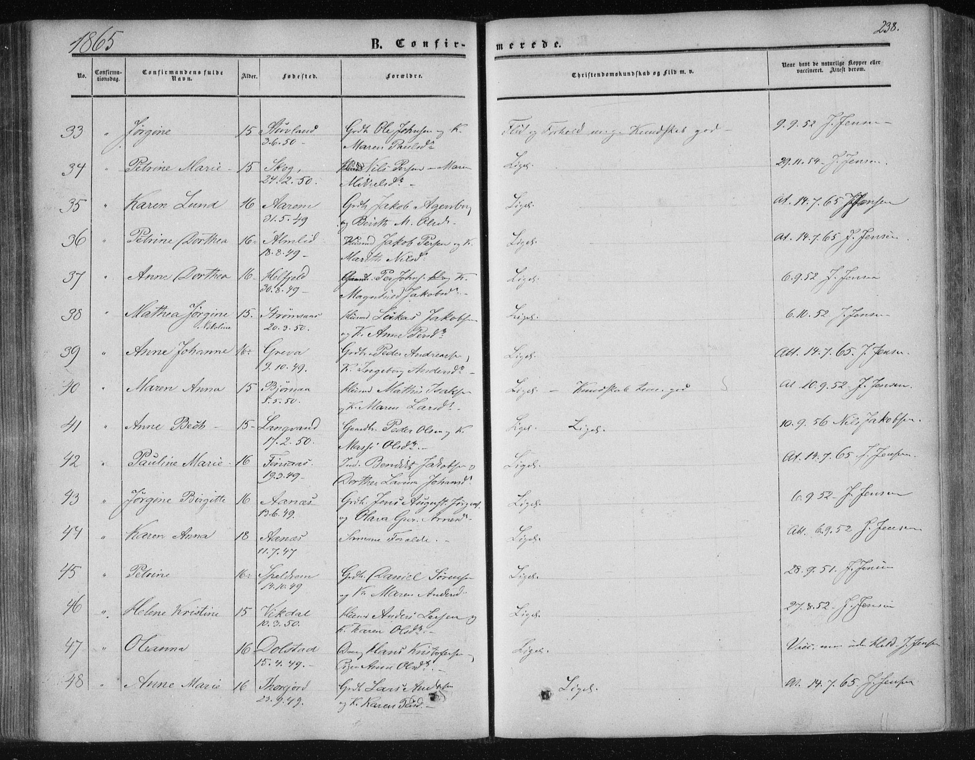 Ministerialprotokoller, klokkerbøker og fødselsregistre - Nordland, AV/SAT-A-1459/820/L0293: Parish register (official) no. 820A14, 1855-1865, p. 238