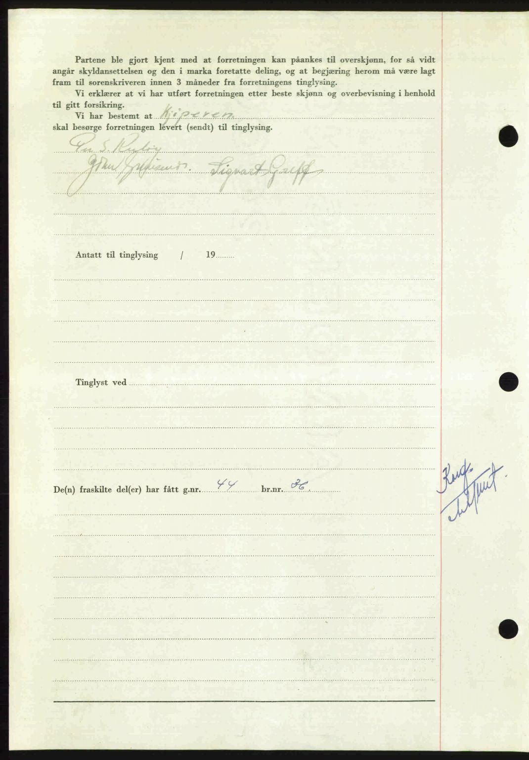 Nordmøre sorenskriveri, AV/SAT-A-4132/1/2/2Ca: Mortgage book no. A113, 1949-1950, Diary no: : 3528/1949