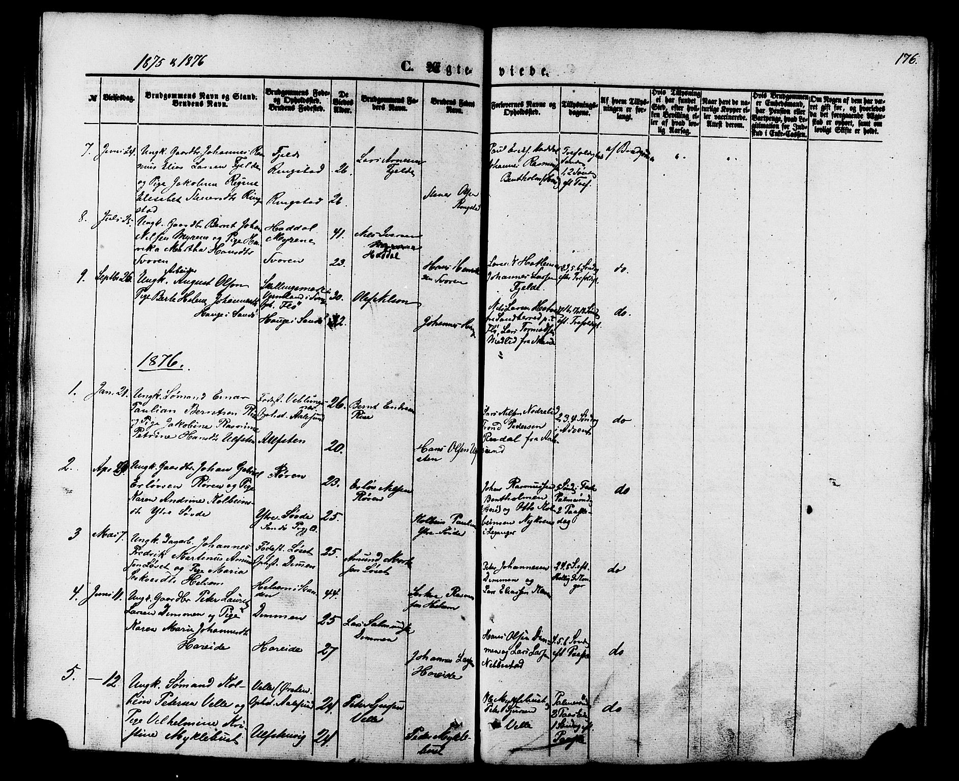 Ministerialprotokoller, klokkerbøker og fødselsregistre - Møre og Romsdal, AV/SAT-A-1454/509/L0105: Parish register (official) no. 509A03, 1848-1882, p. 176