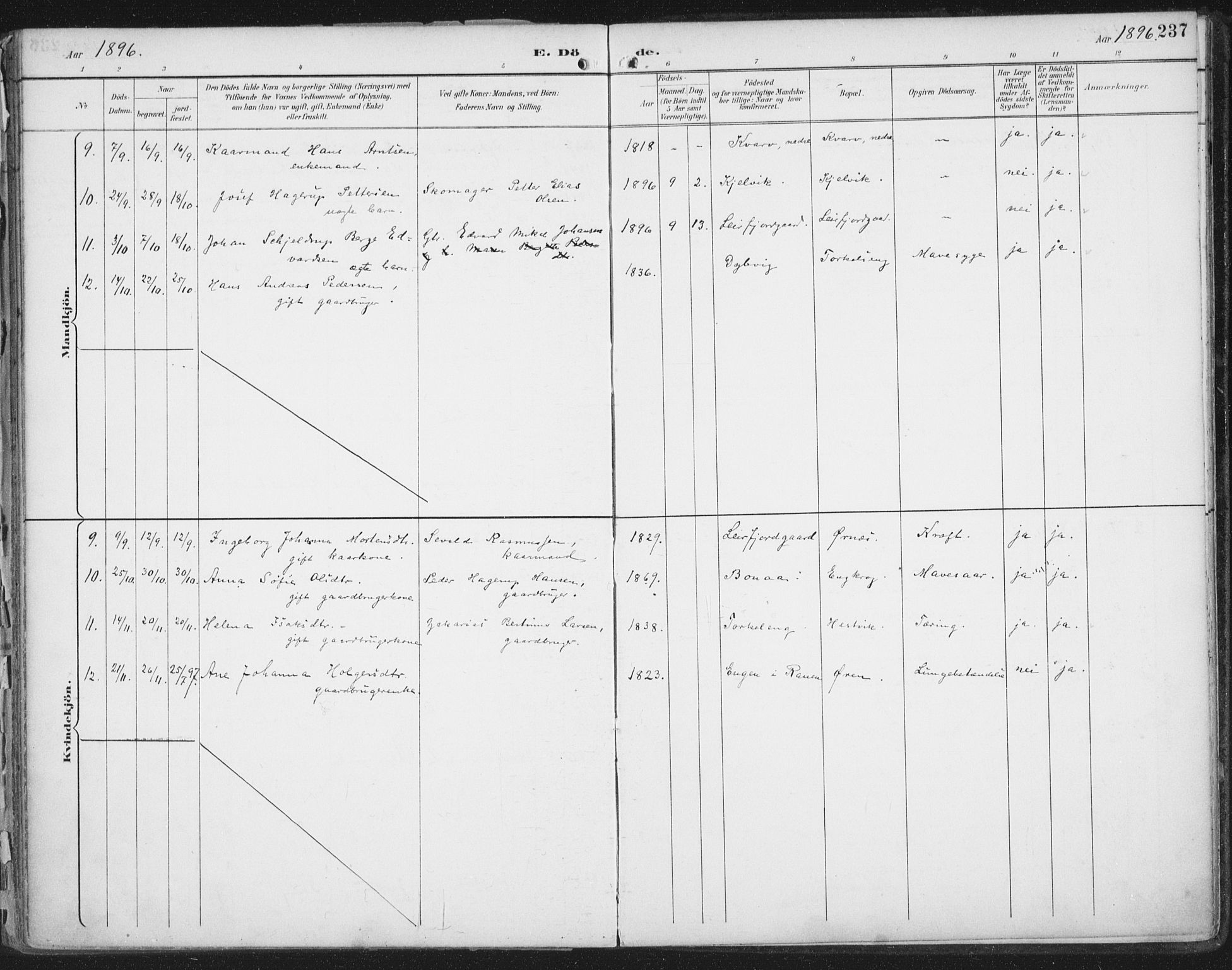Ministerialprotokoller, klokkerbøker og fødselsregistre - Nordland, SAT/A-1459/854/L0779: Parish register (official) no. 854A02, 1892-1909, p. 237