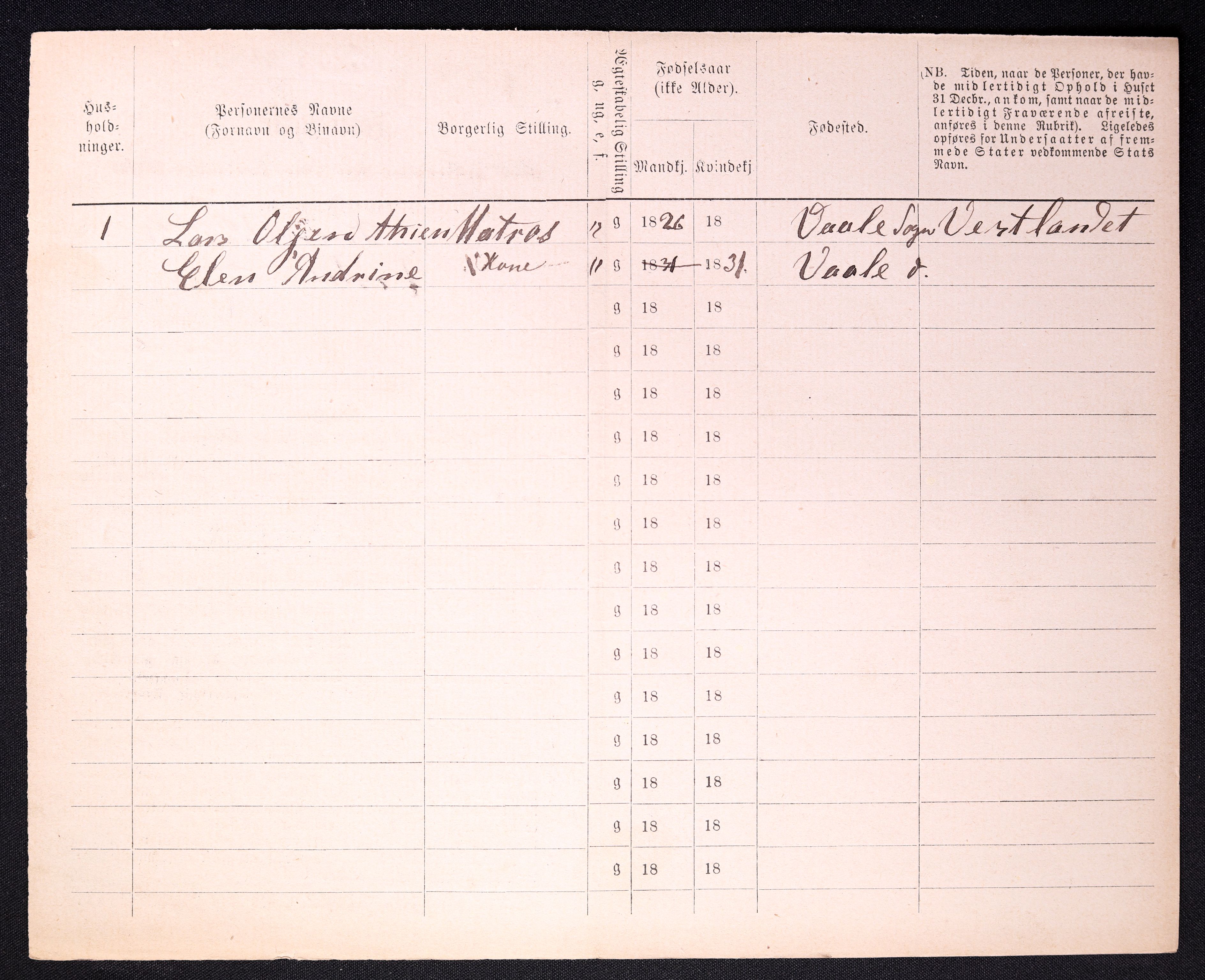 RA, 1870 census for 0103 Fredrikstad, 1870, p. 1500