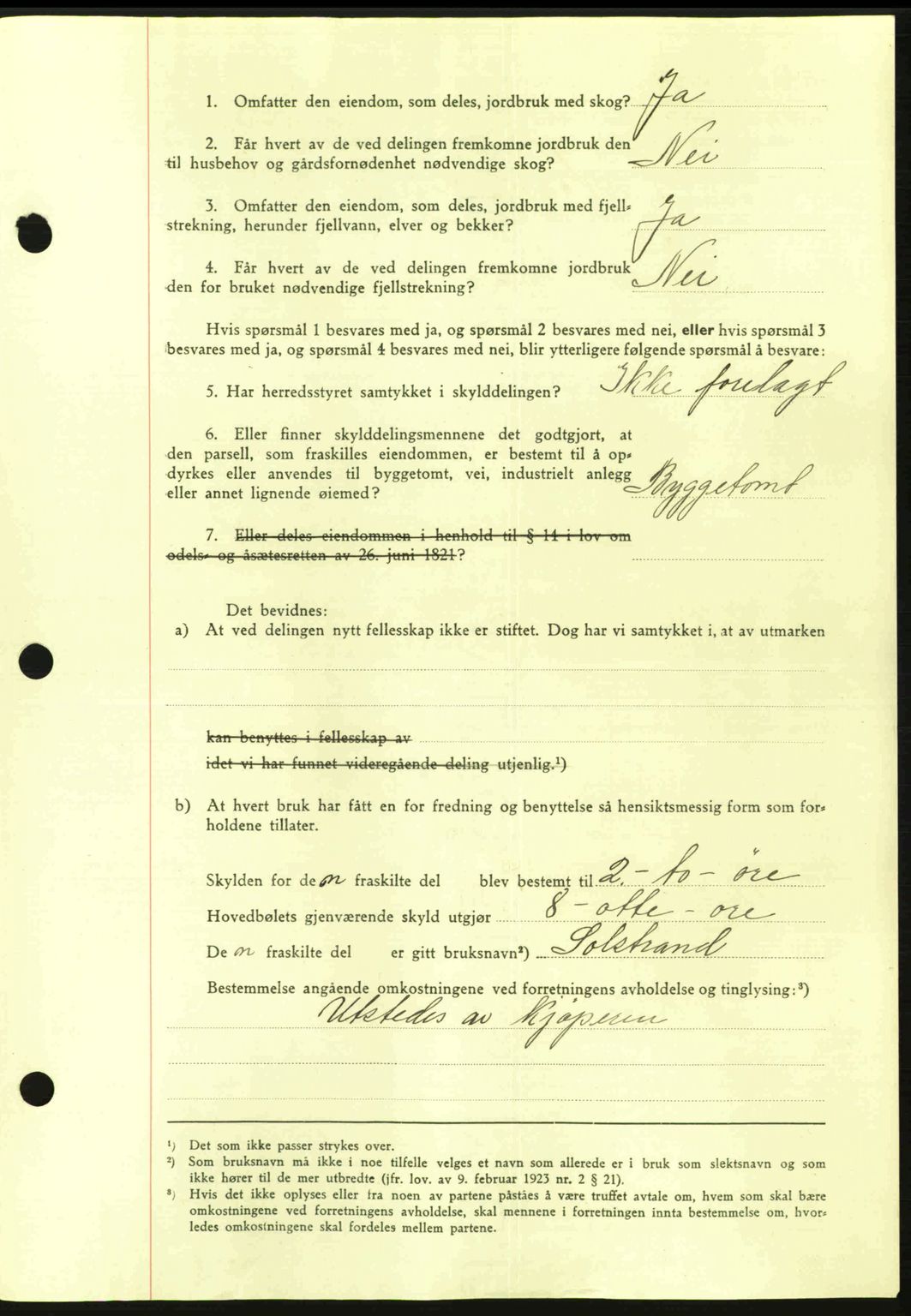 Nordmøre sorenskriveri, AV/SAT-A-4132/1/2/2Ca: Mortgage book no. A98, 1944-1944, Diary no: : 2190/1944