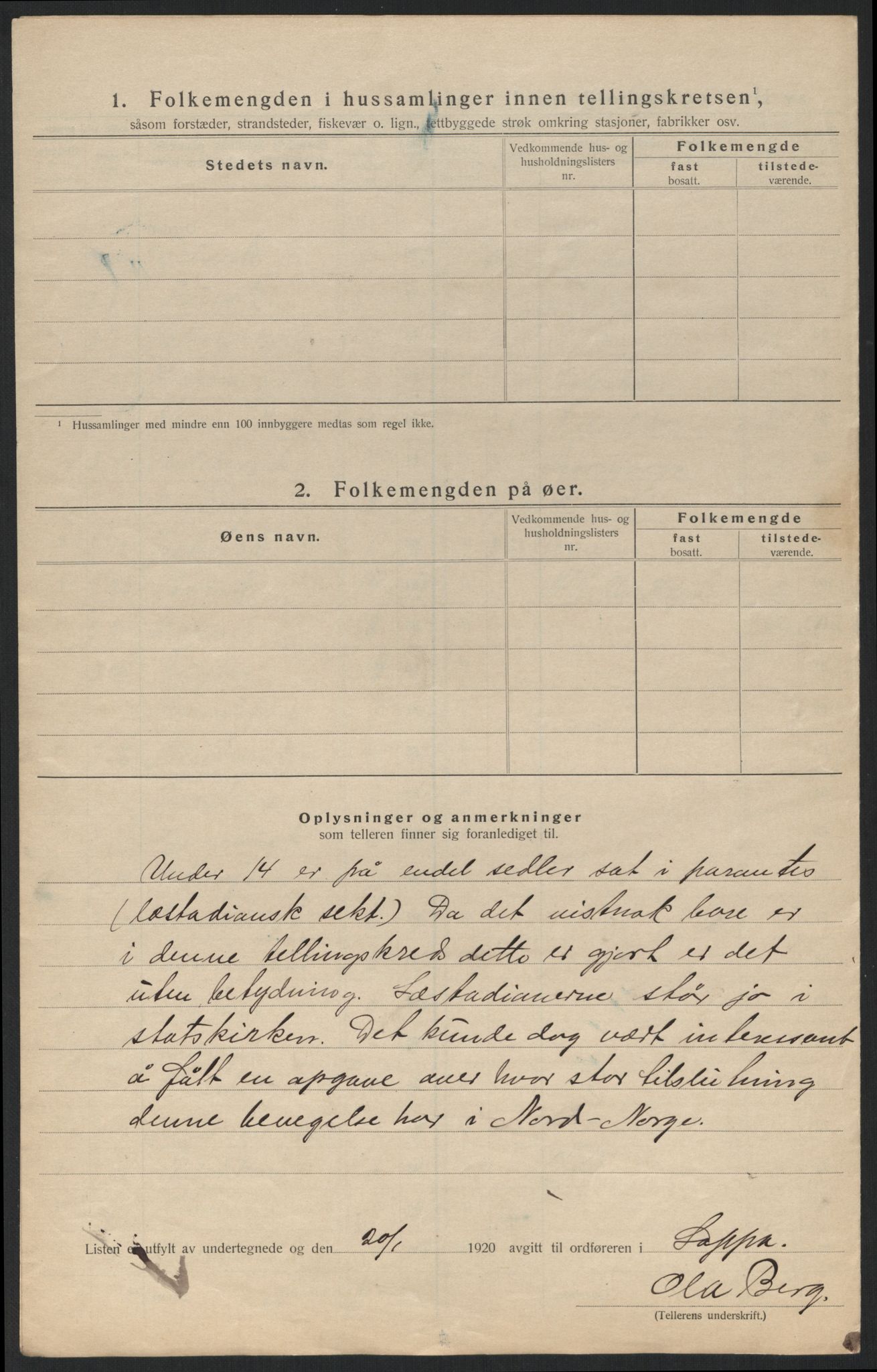 SATØ, 1920 census for Loppa, 1920, p. 29