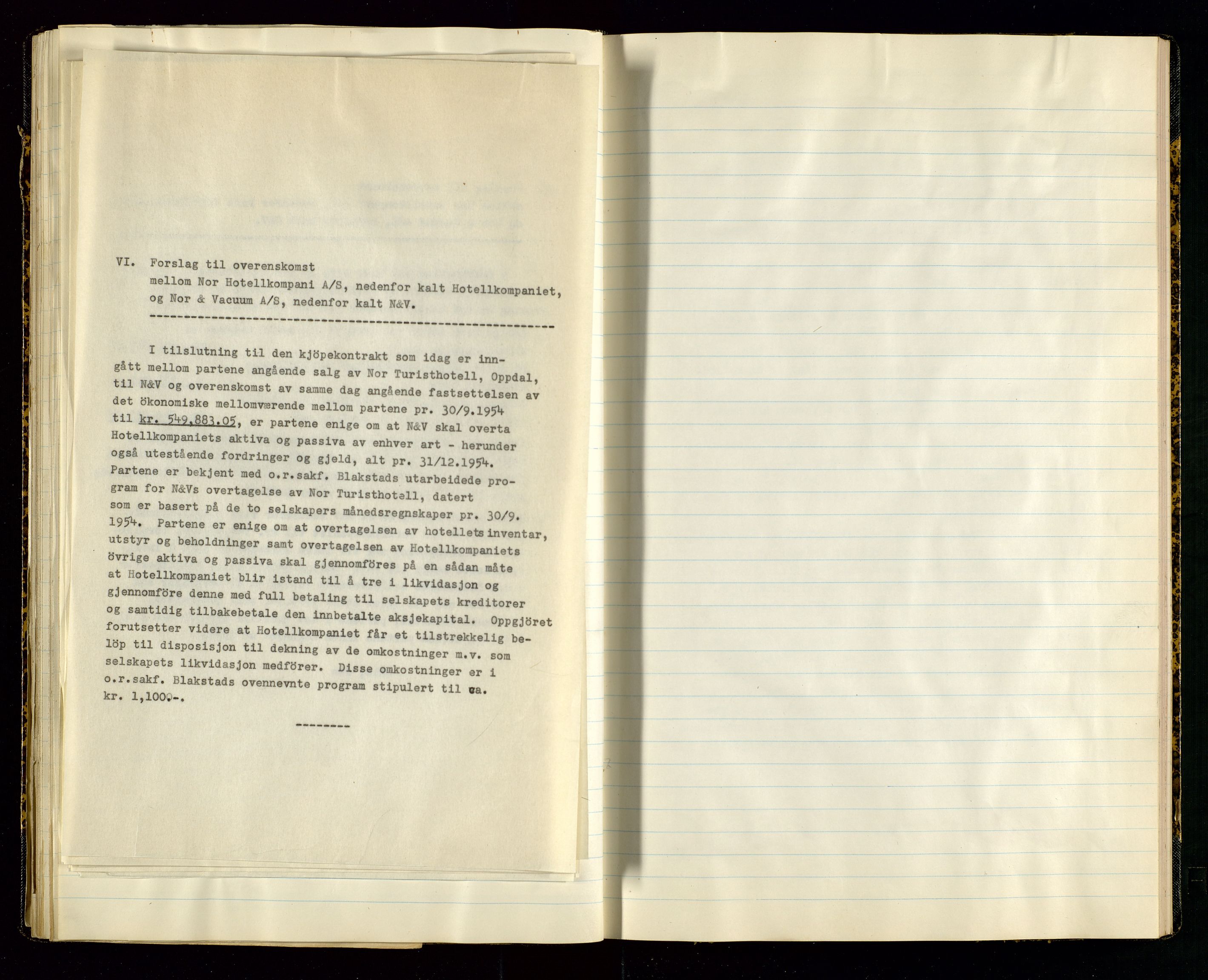 PA 1516 - Nor Hotellkompani A/S, SAST/A-101921/A/L0001: Referatprotokoll, 1948-1855, p. 41