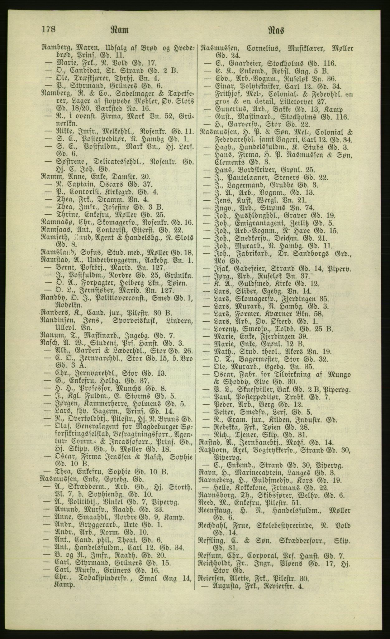 Kristiania/Oslo adressebok, PUBL/-, 1881, p. 178