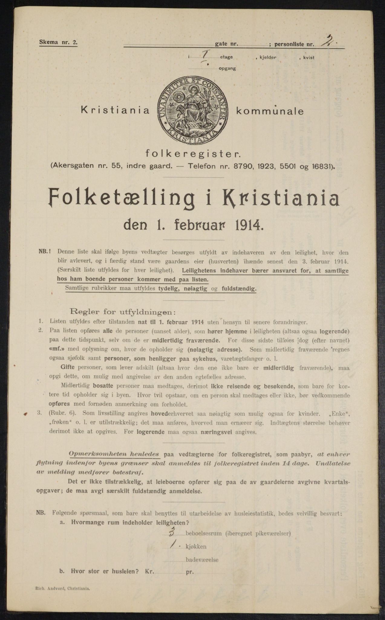 OBA, Municipal Census 1914 for Kristiania, 1914, p. 95657