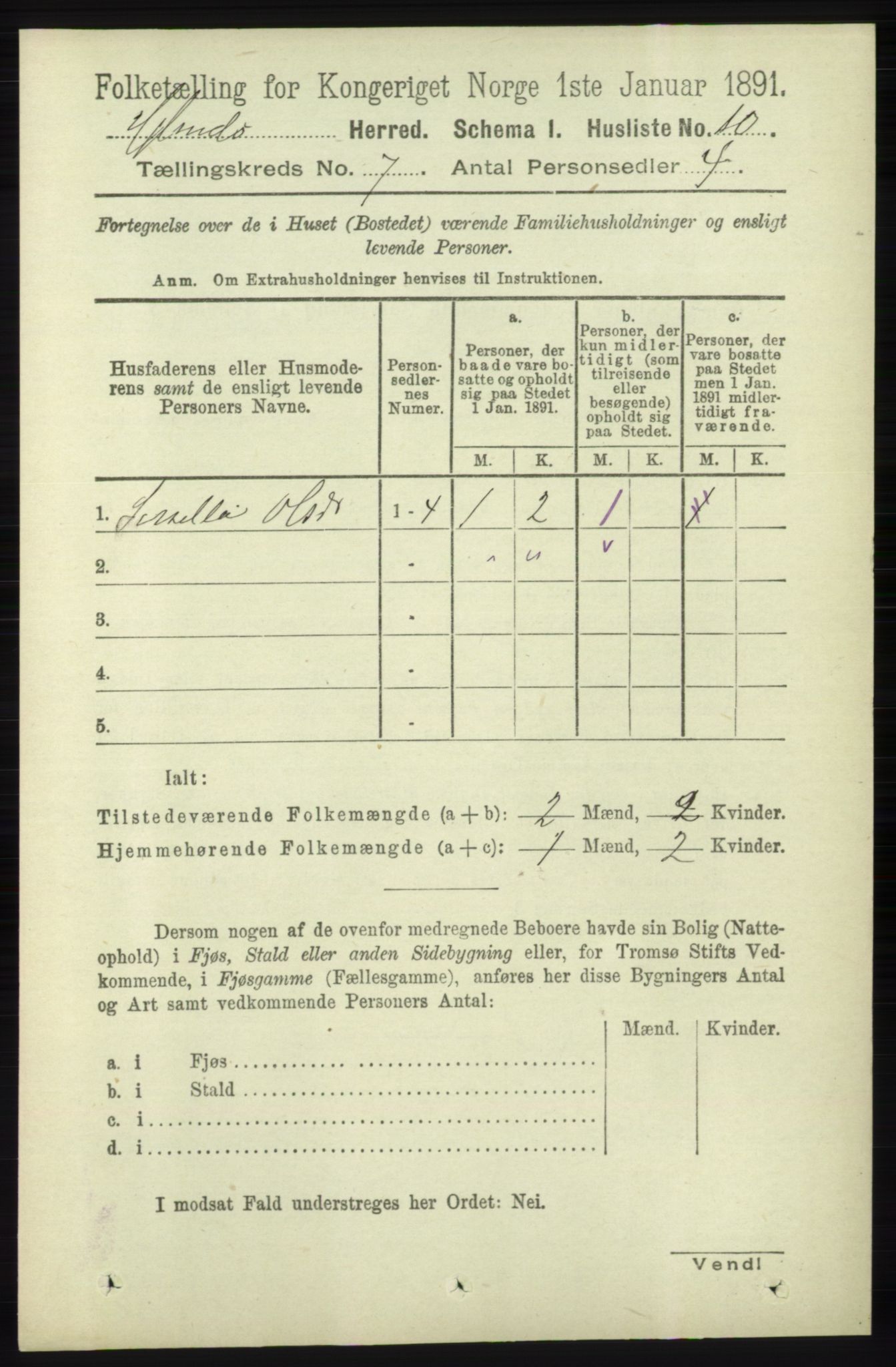 RA, 1891 census for 1133 Hjelmeland, 1891, p. 1874