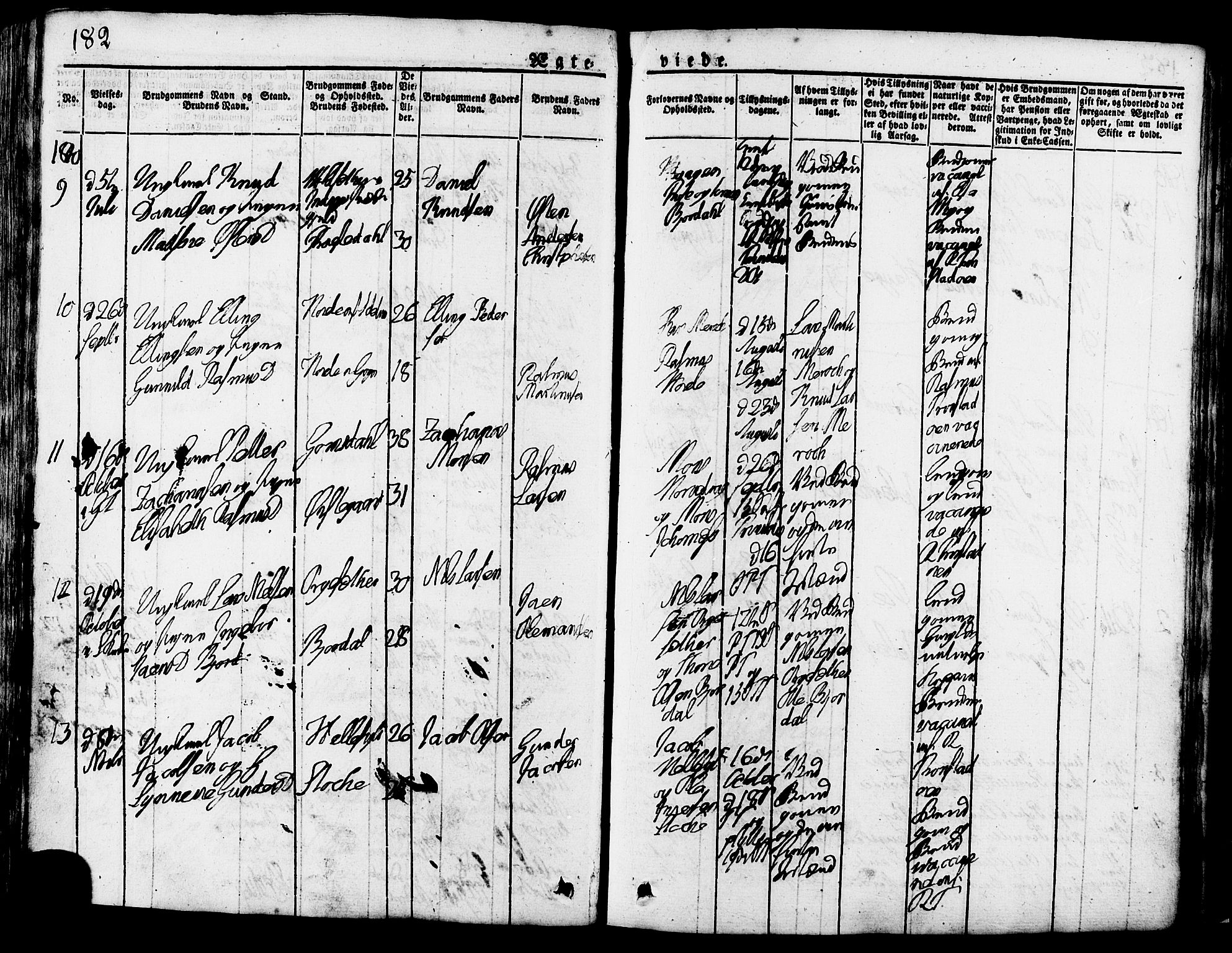 Ministerialprotokoller, klokkerbøker og fødselsregistre - Møre og Romsdal, AV/SAT-A-1454/517/L0221: Parish register (official) no. 517A01, 1827-1858, p. 182