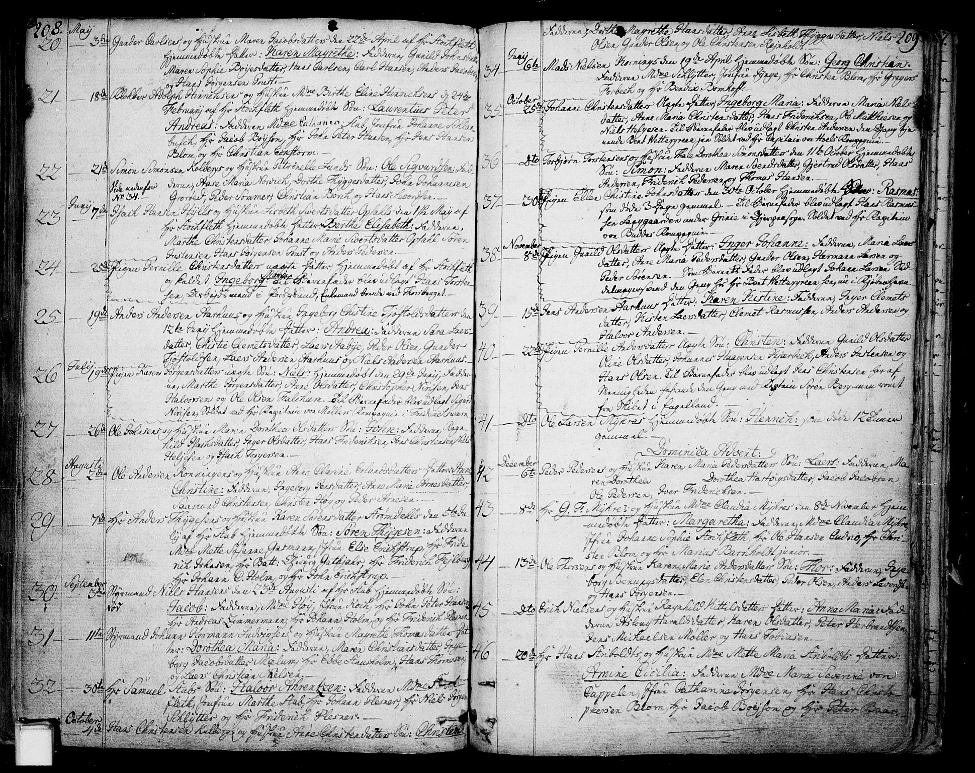 Skien kirkebøker, SAKO/A-302/F/Fa/L0004: Parish register (official) no. 4, 1792-1814, p. 208-209