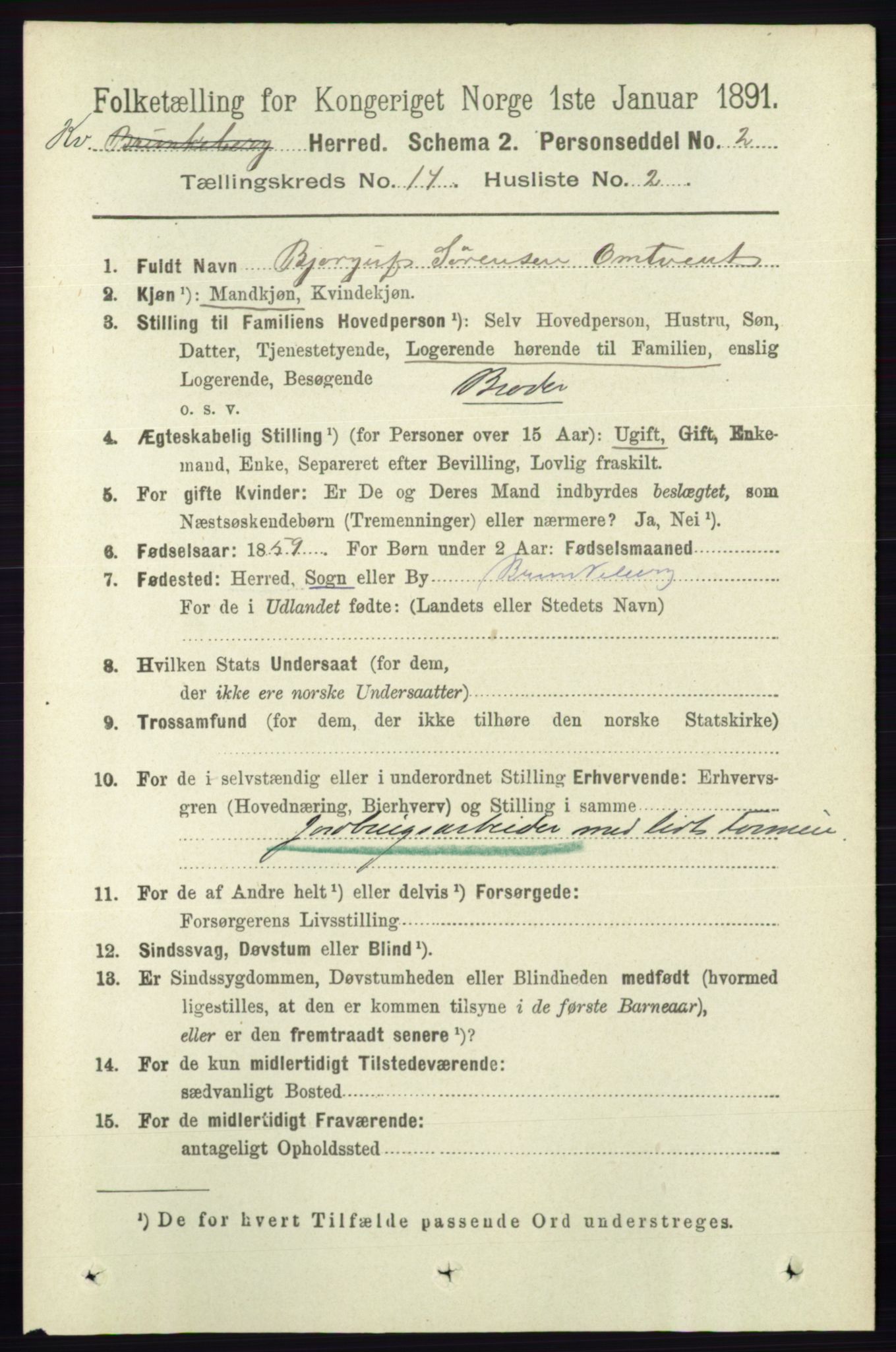 RA, 1891 census for 0829 Kviteseid, 1891, p. 3355