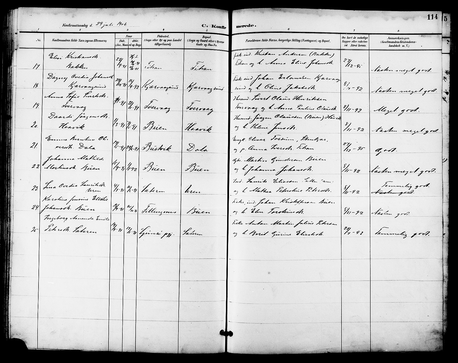 Ministerialprotokoller, klokkerbøker og fødselsregistre - Sør-Trøndelag, AV/SAT-A-1456/641/L0598: Parish register (copy) no. 641C02, 1893-1910, p. 114