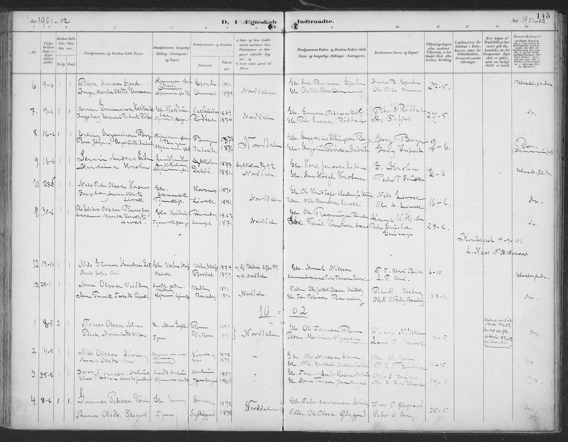Ministerialprotokoller, klokkerbøker og fødselsregistre - Møre og Romsdal, SAT/A-1454/519/L0256: Parish register (official) no. 519A15, 1895-1912, p. 145