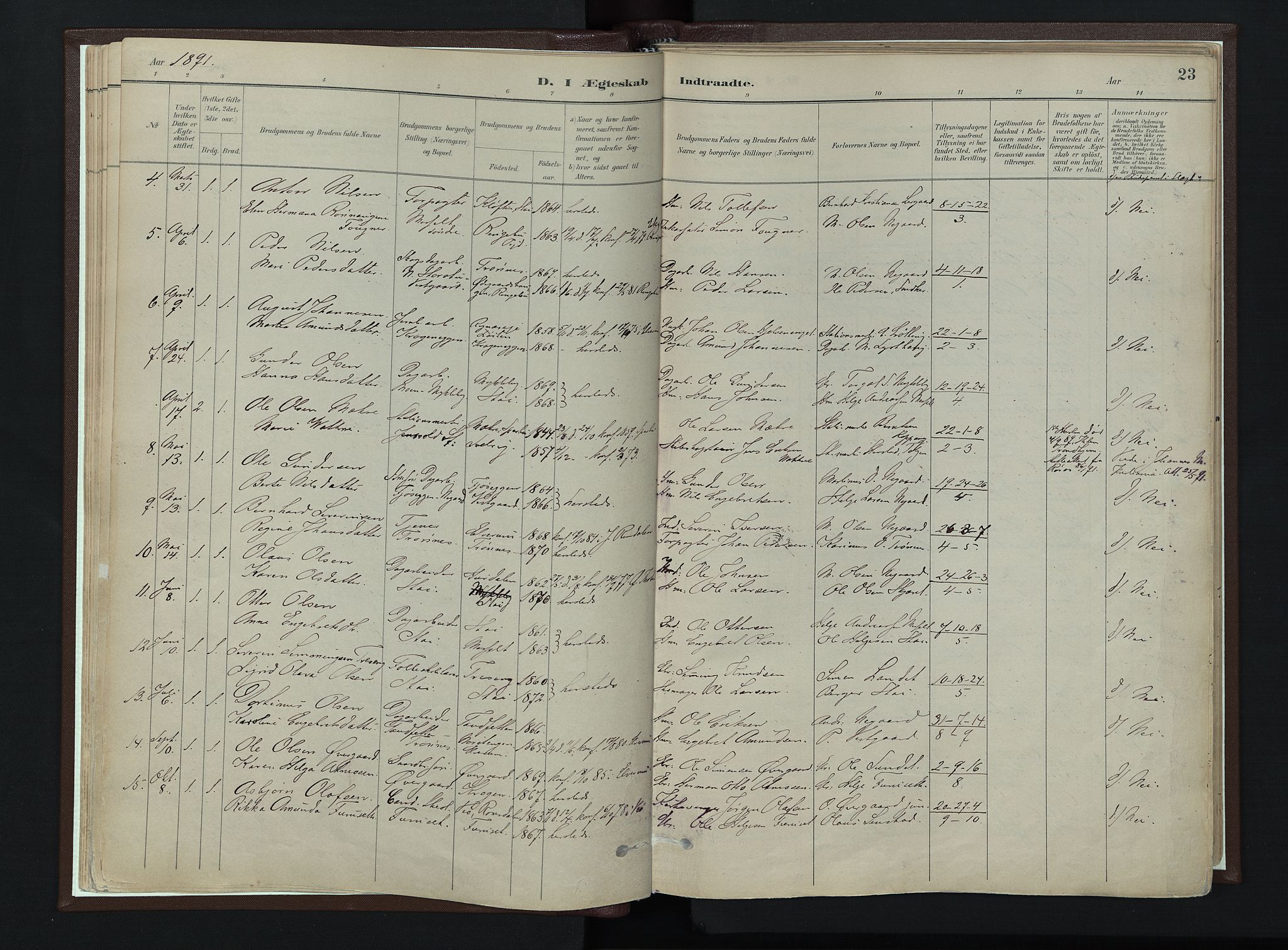 Stor-Elvdal prestekontor, SAH/PREST-052/H/Ha/Haa/L0003: Parish register (official) no. 3, 1882-1901, p. 23