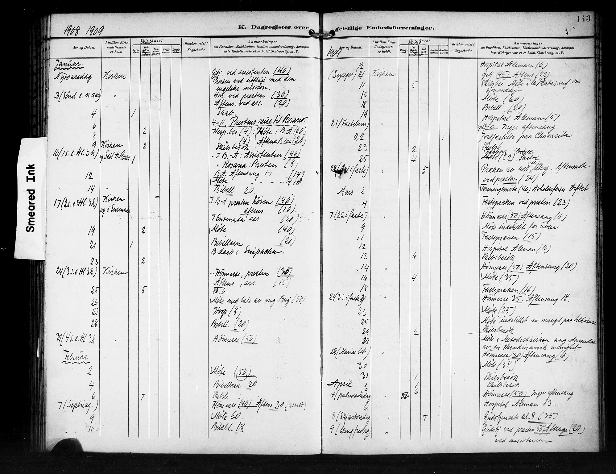 Den norske sjømannsmisjon i utlandet/Syd-Amerika (Buenos Aires m.fl.), SAB/SAB/PA-0118/H/Ha/L0002: Parish register (official) no. A 2, 1899-1919, p. 143