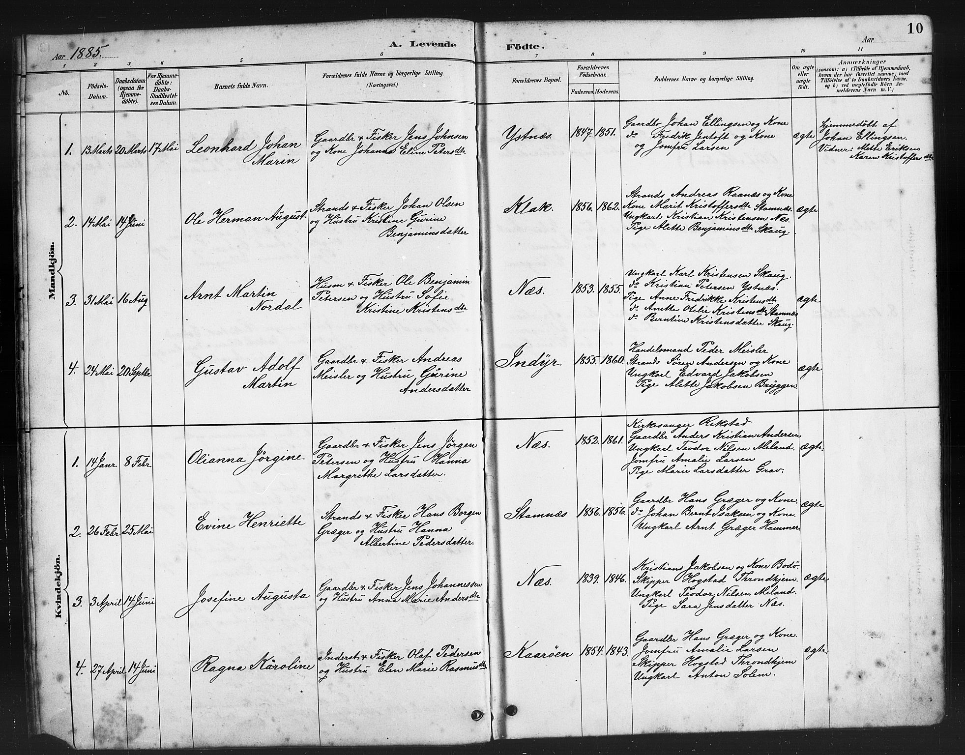 Ministerialprotokoller, klokkerbøker og fødselsregistre - Nordland, AV/SAT-A-1459/808/L0131: Parish register (copy) no. 808C02, 1879-1919, p. 10