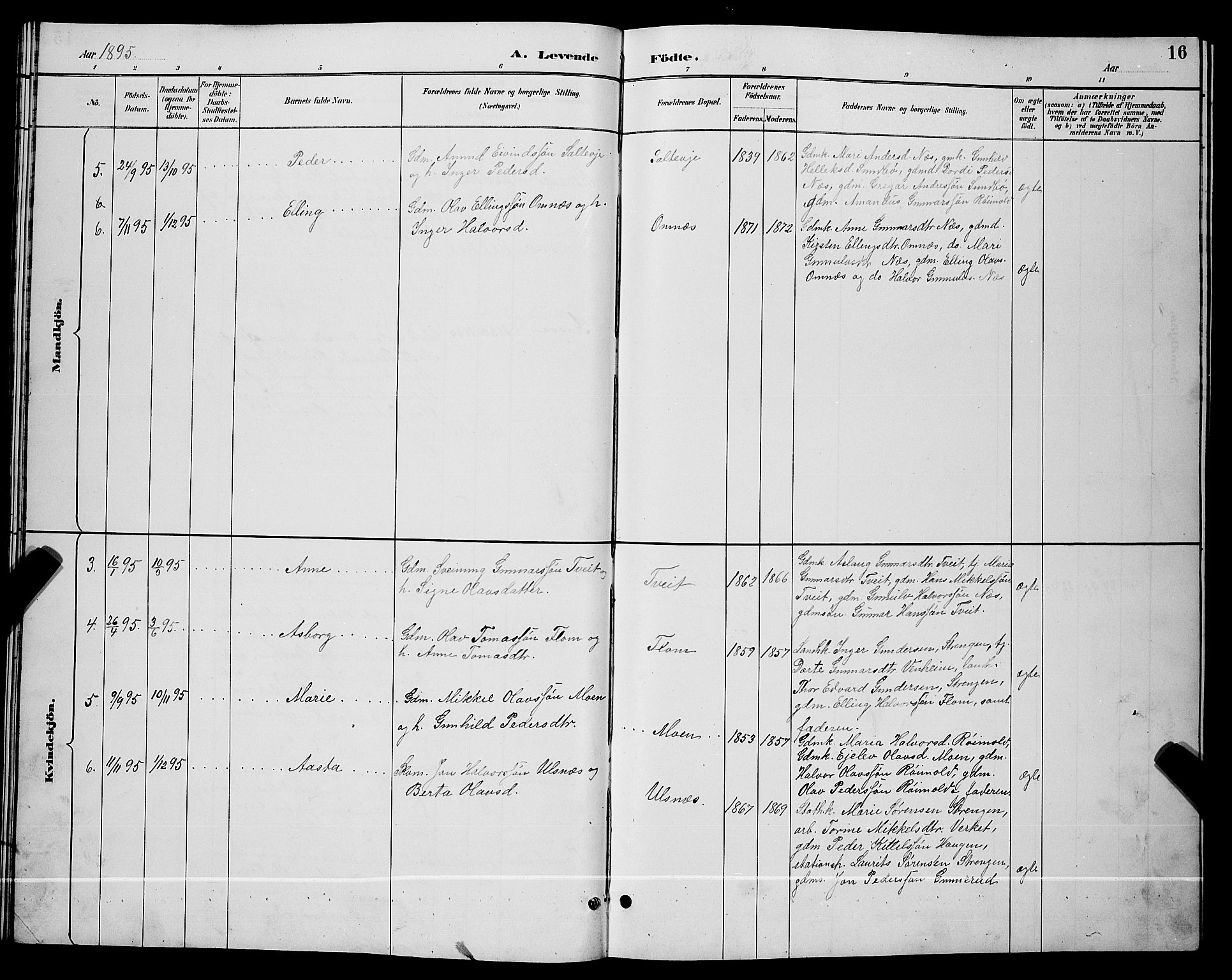 Lunde kirkebøker, SAKO/A-282/G/Gb/L0002: Parish register (copy) no. II 2, 1888-1895, p. 16